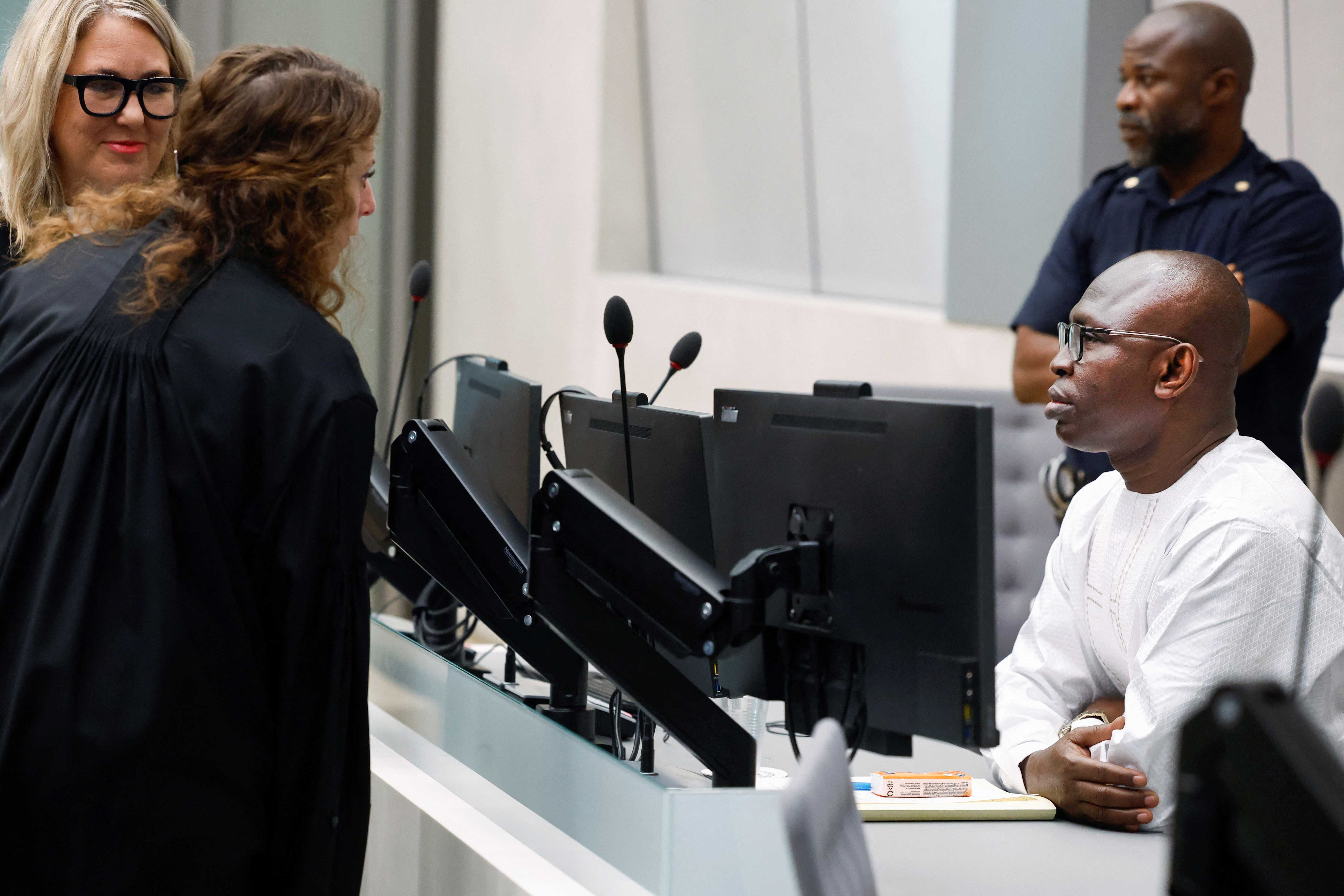 Maxime Jeoffroy Eli Mokom Gawaka appears before the ICC in The Hague