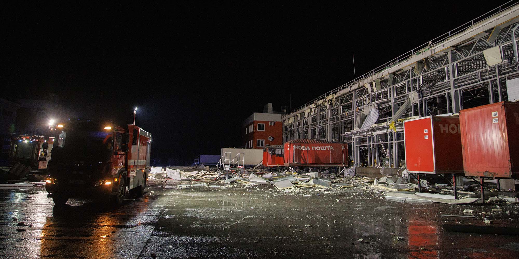 Six dead after Russian missile levels postal centre; Putin plays for time while US, EU focus on Middle East