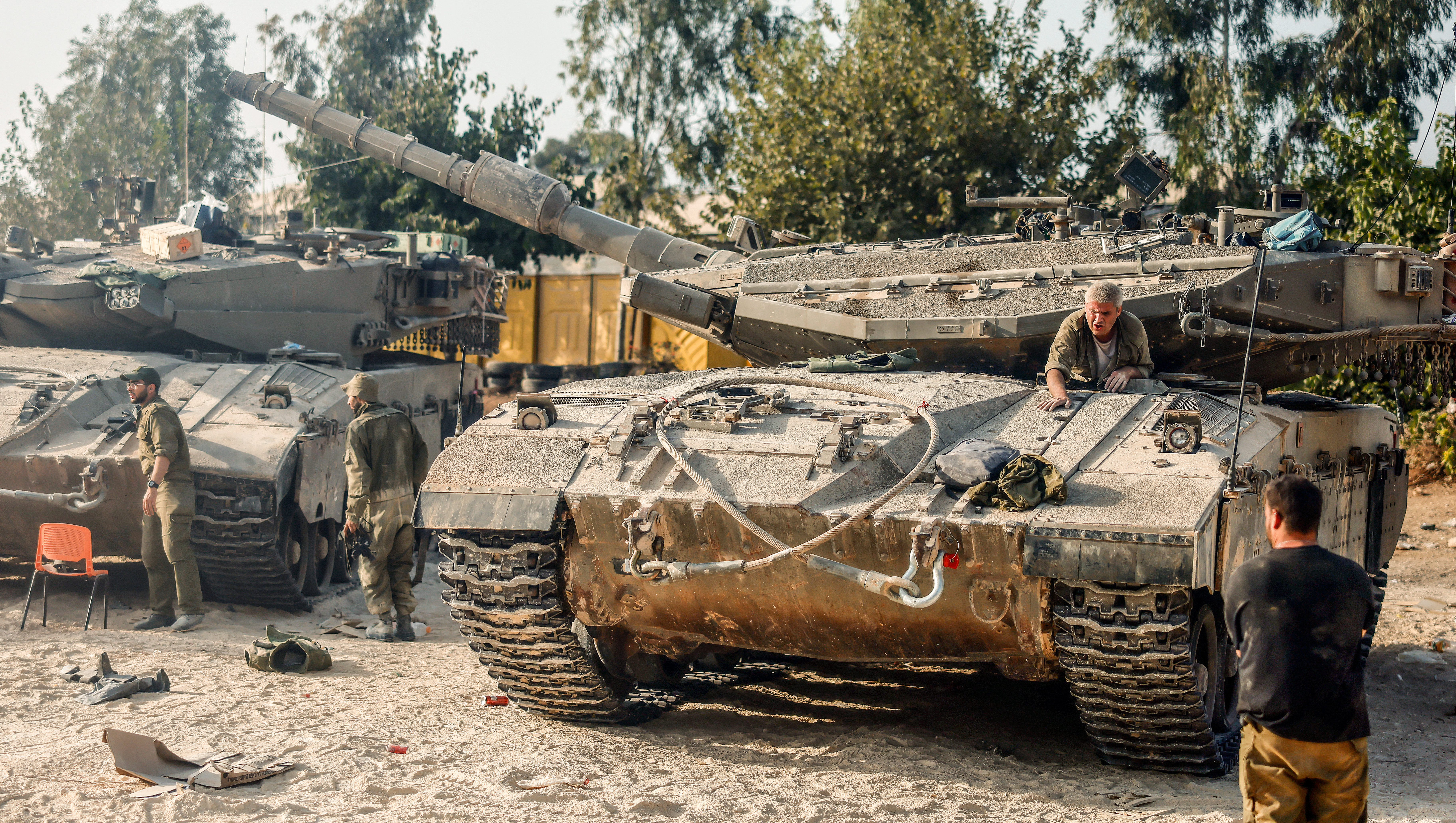 Aftermath of Hamas attack at Kibbutz Be'eri, Israel