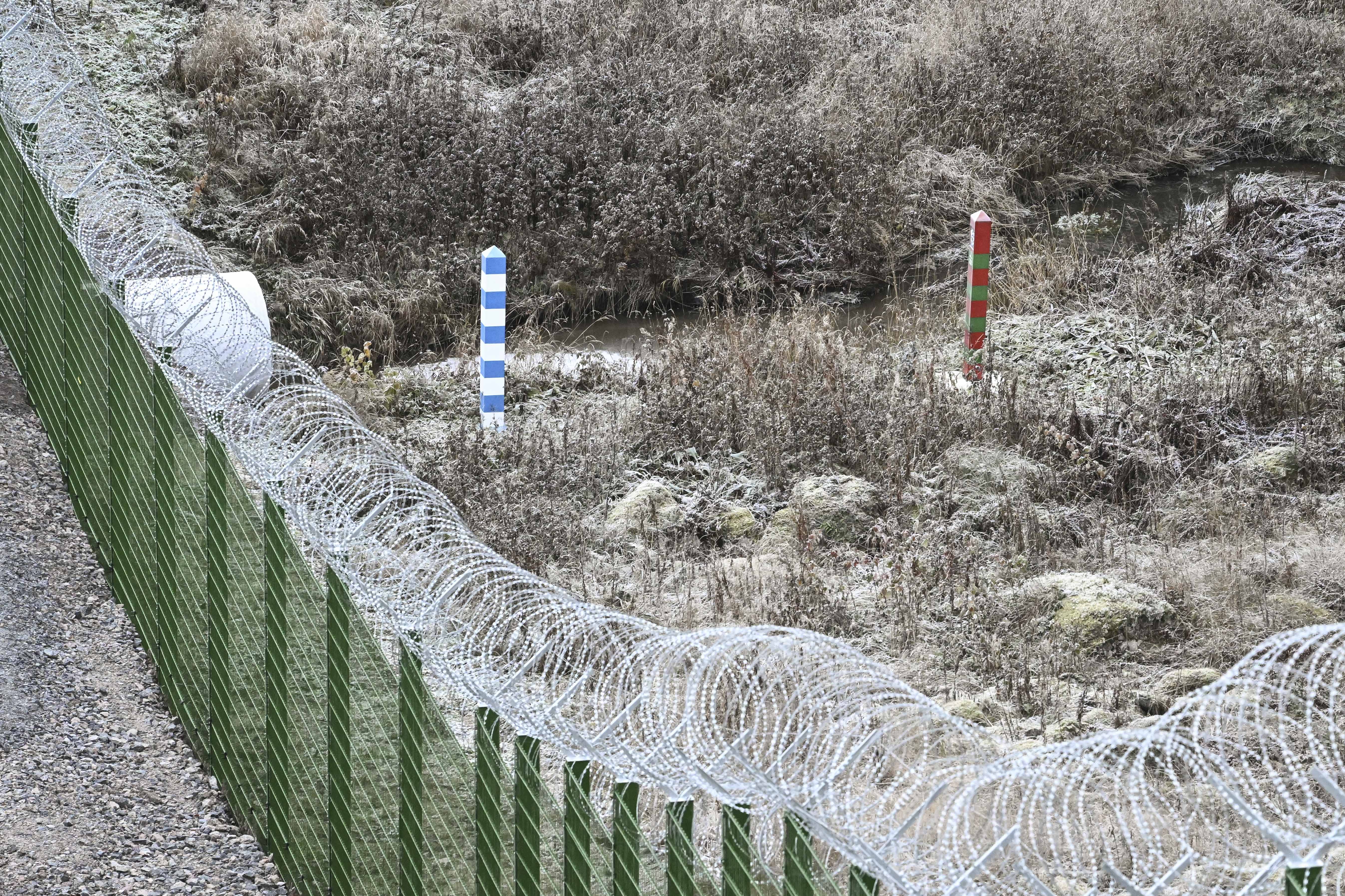 Patrol at the border fence between Finland and Russia