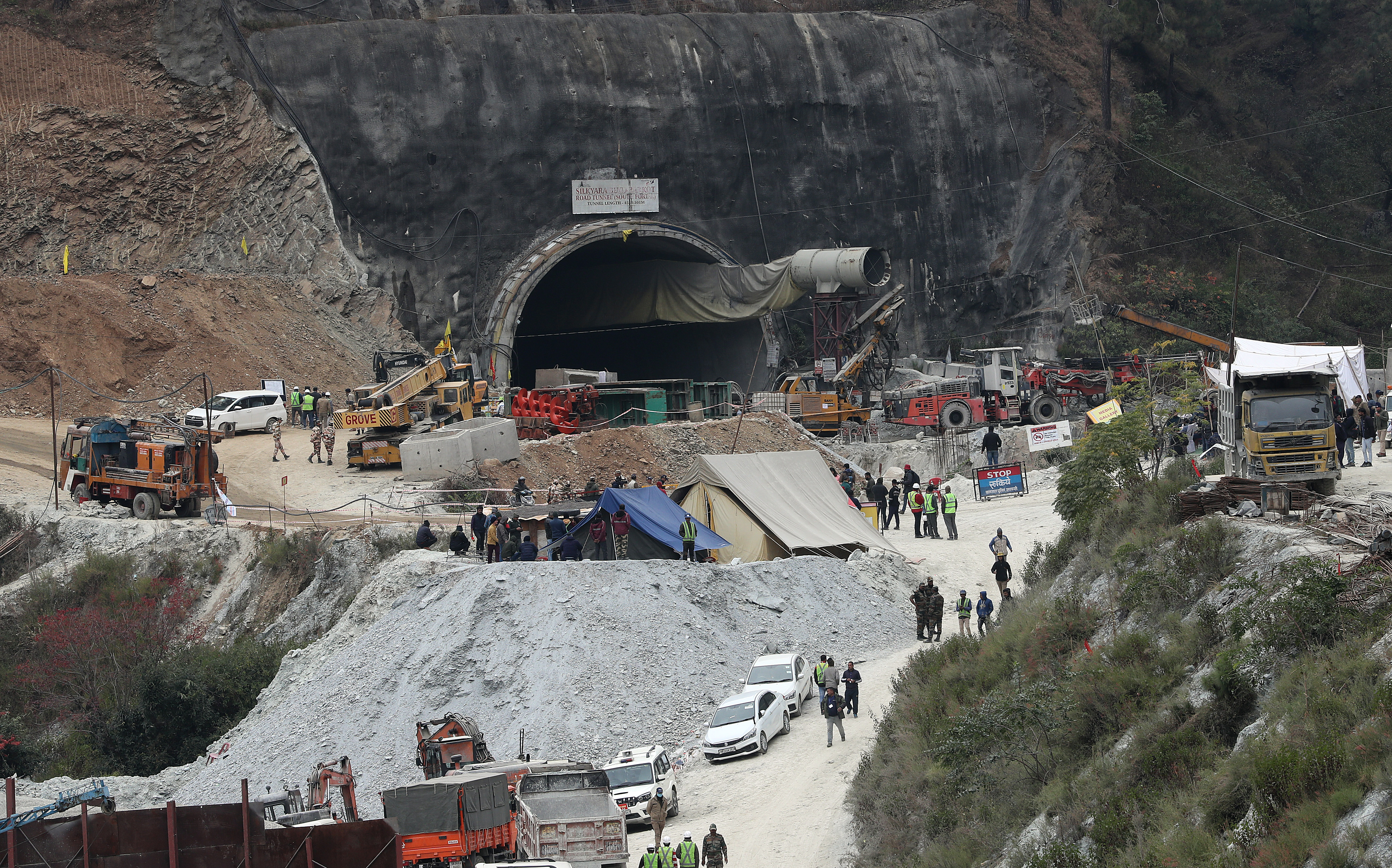 Rescue operation efforts continue for 41 trapped workers in Indian tunnel