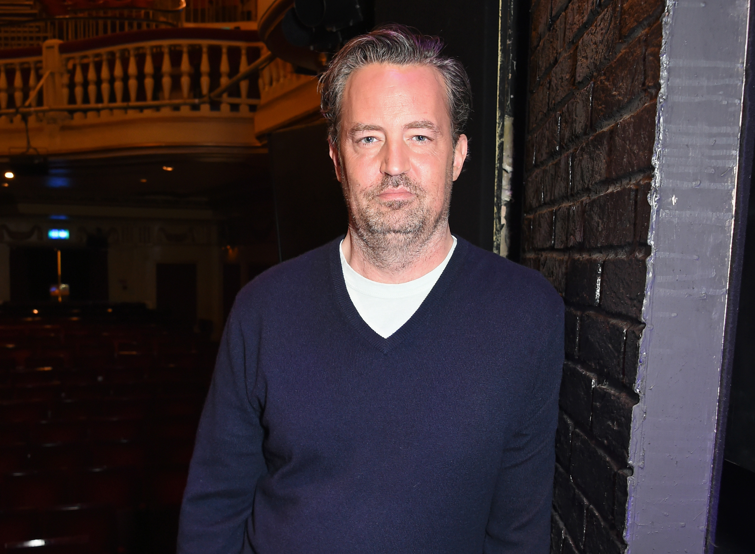LONDON, ENGLAND - FEBRUARY 08:  Matthew Perry poses at a photocall for "The End Of Longing", a new play which he wrote and stars in at The Playhouse Theatre, on February 8, 2016 in London, England.  (Photo by David M. Benett/Dave Benett/Getty Images)