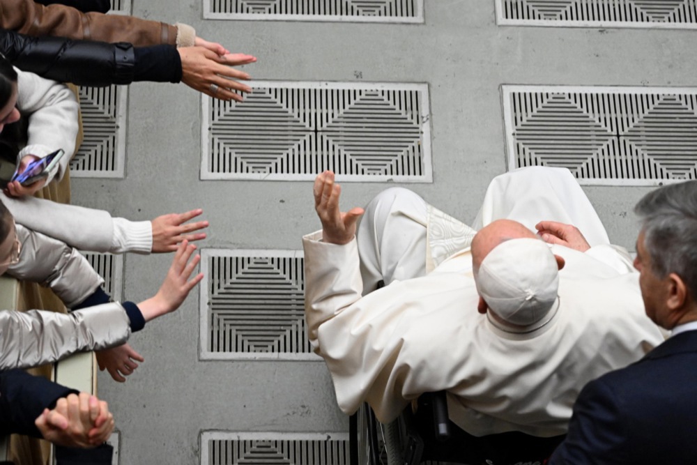 Pope Francis leads his weekly general audience at the Vatican