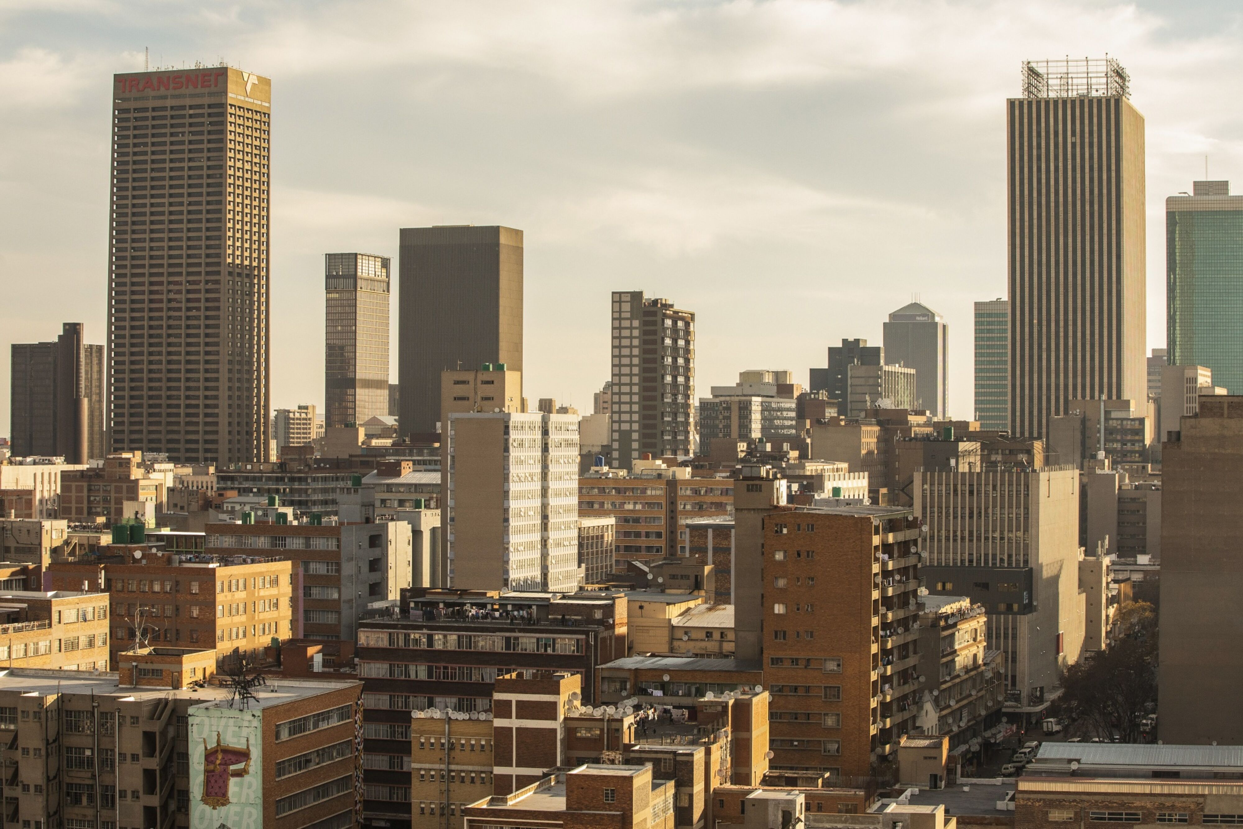 Johannesburg skyline.