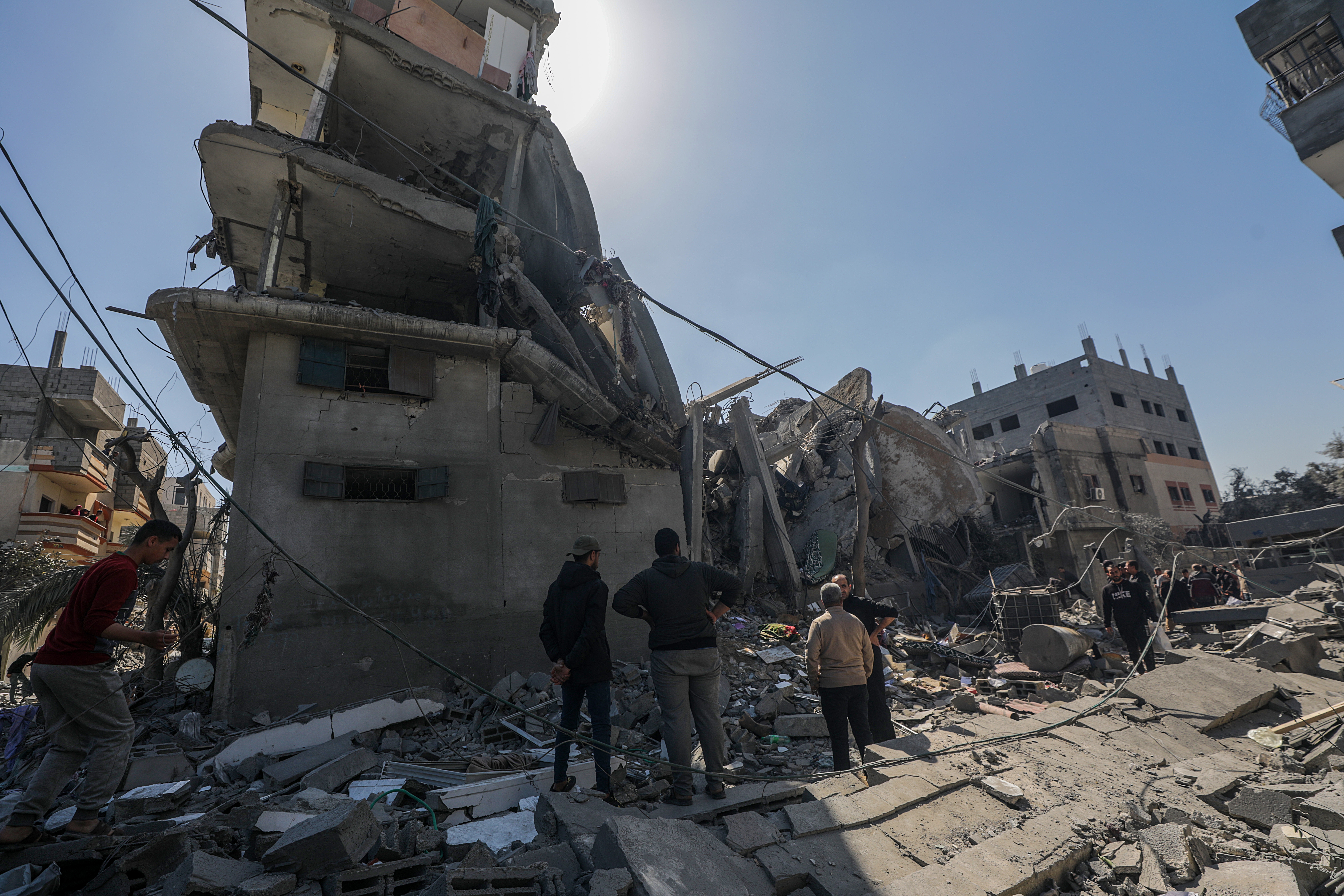 Destruction following airstrike on Al Nusairat refugee camp, Gaza