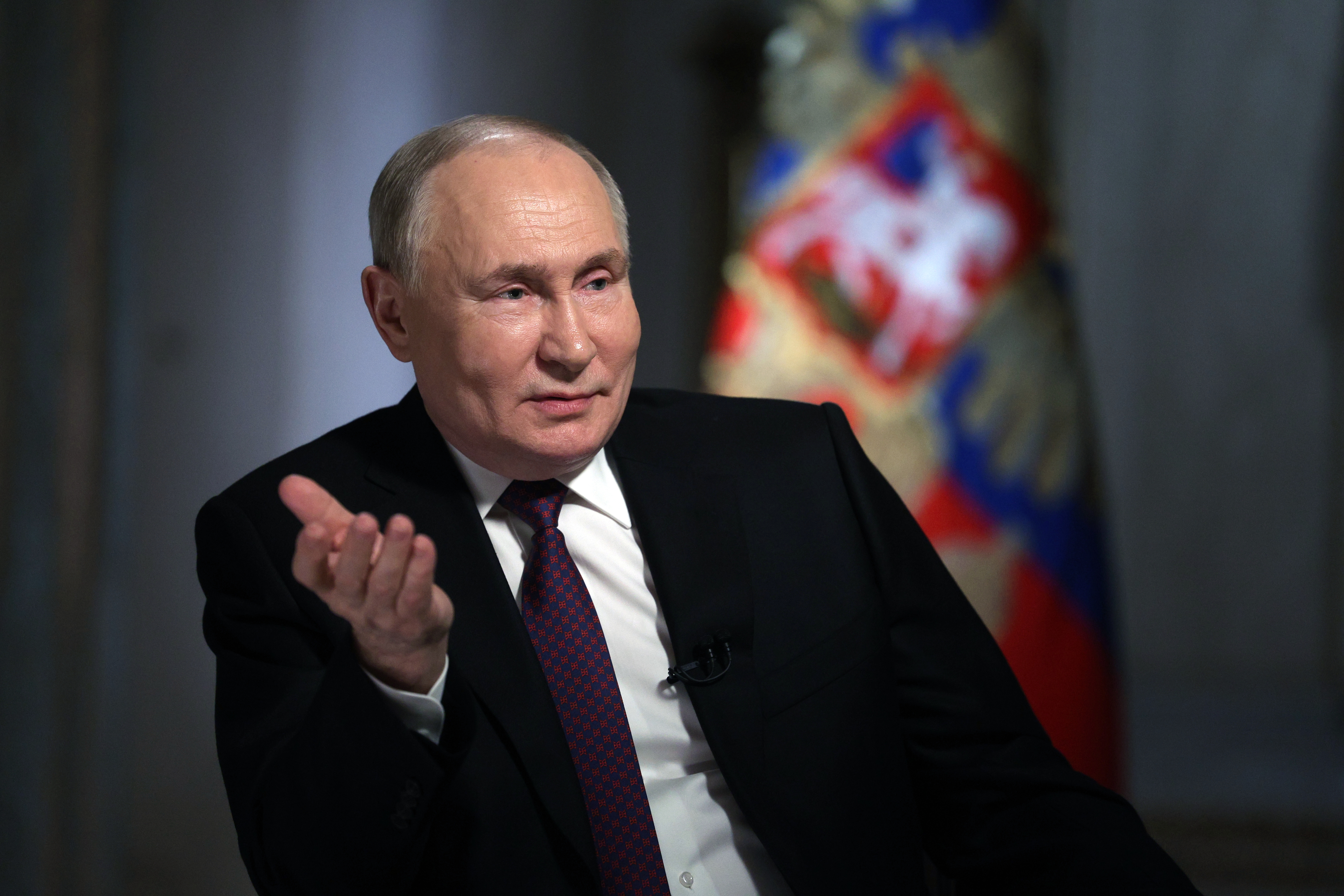 An interview of the Russian President Vladimir Putin to Rossiya Segodnya International Media Group Director General Dmitry Kiselev  Putin gives interview to Russian state media ahead of presidential election