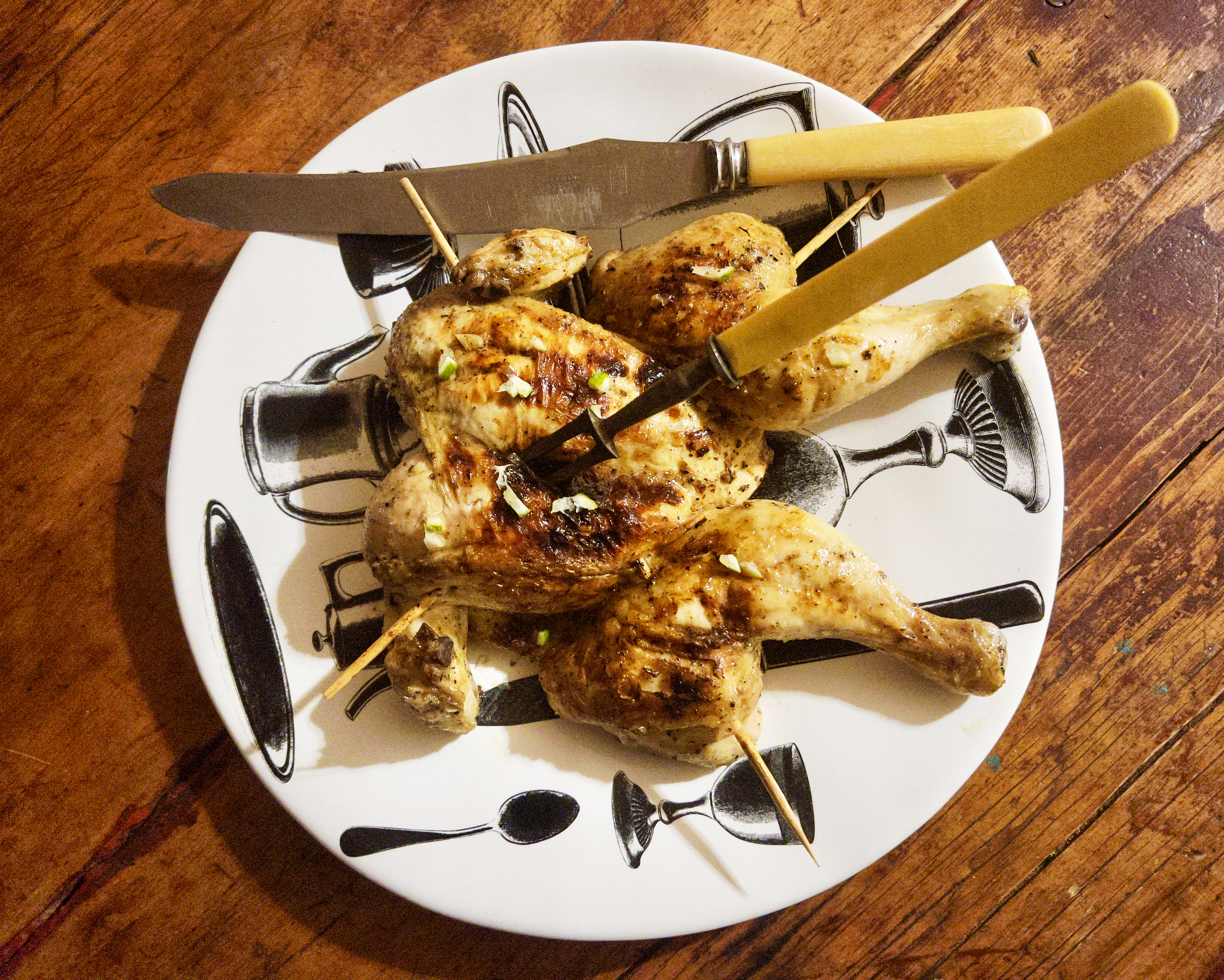 Braai-or-bake chicken flattie with lime-garlic butter