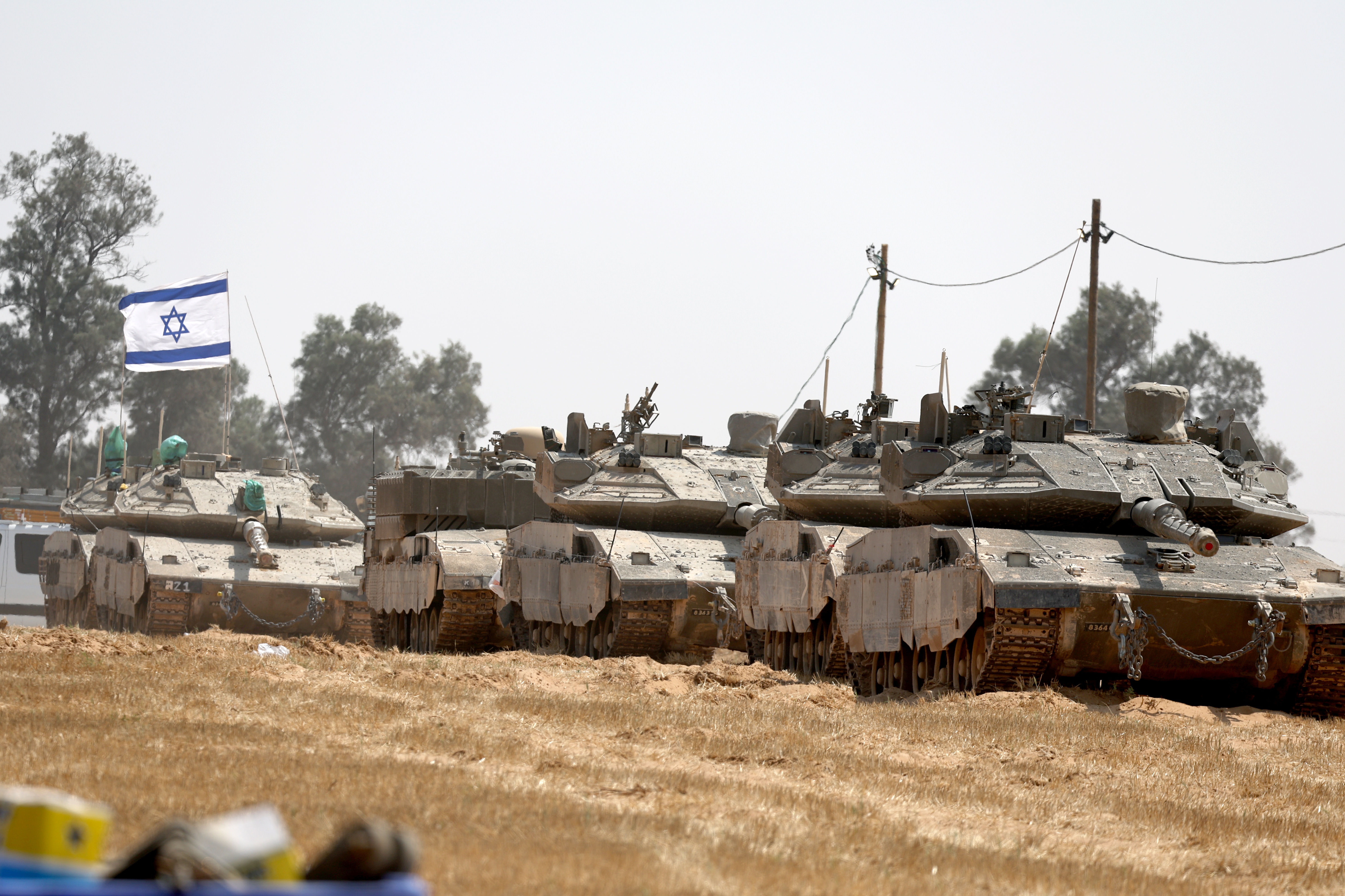 Israeli forces gather at Israel-Gaza border near southern Palestinian city of Rafah