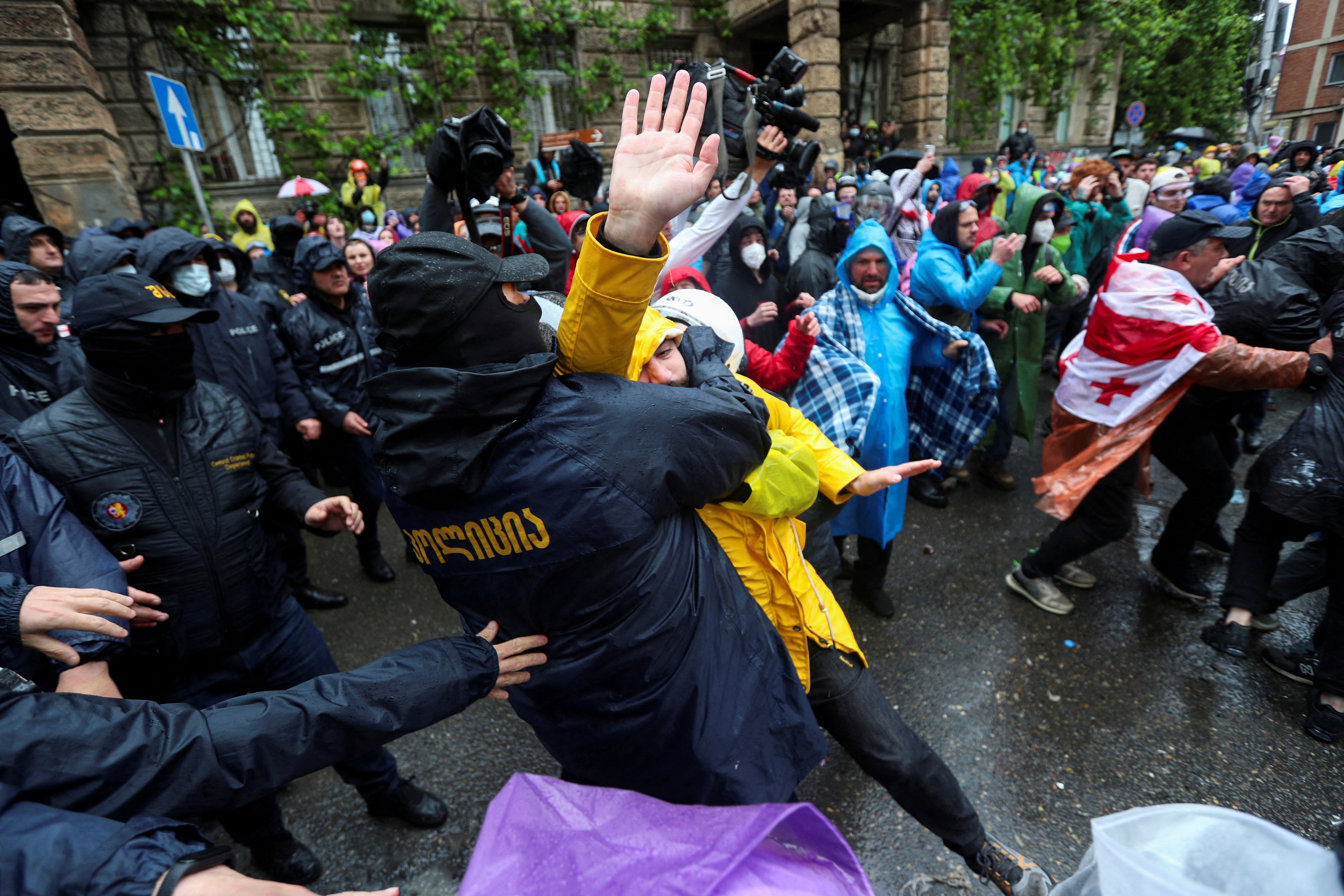 Protest against a bill on "foreign agents" in Tbilisi