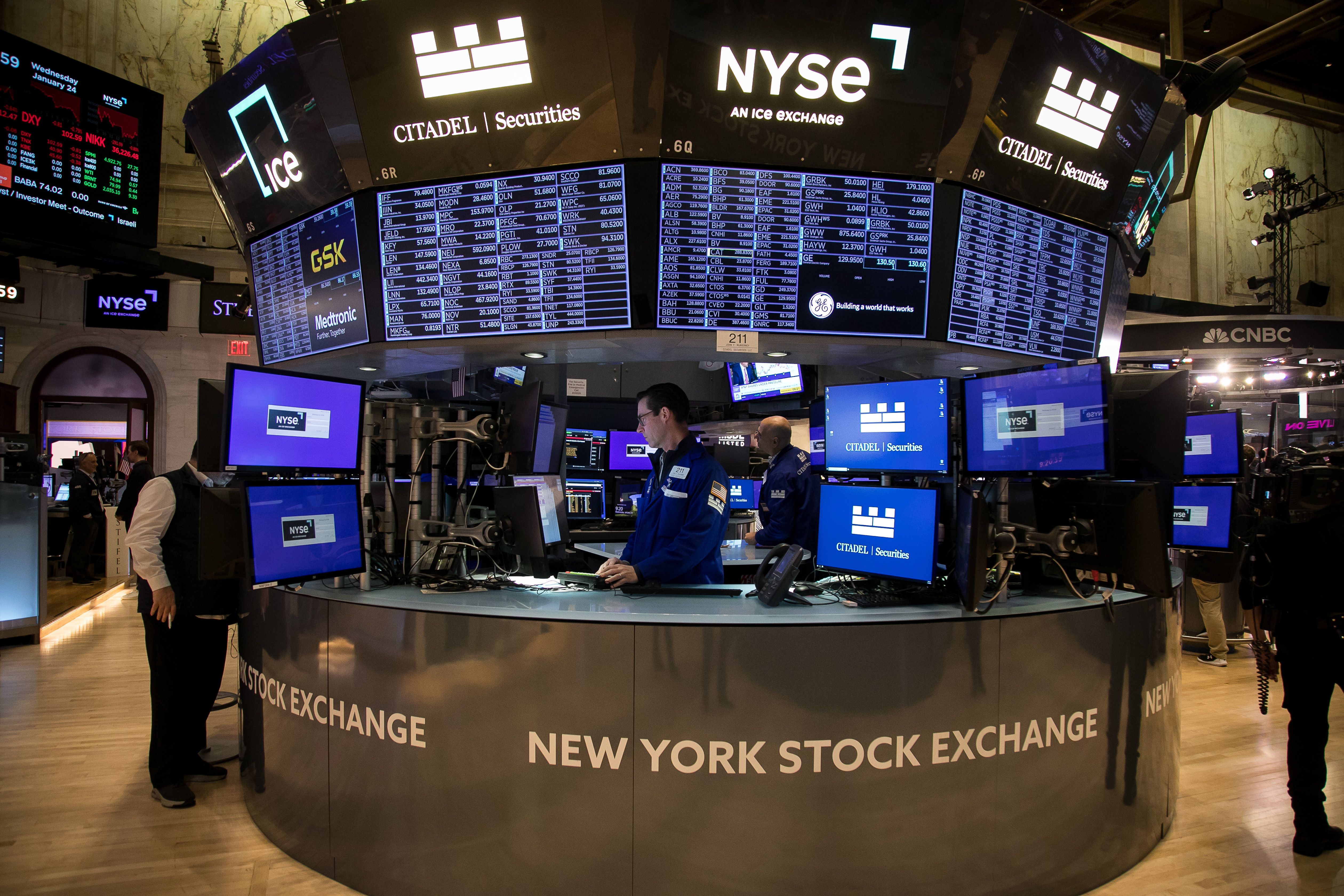 The New York Stock Exchange As US Stocks Rise