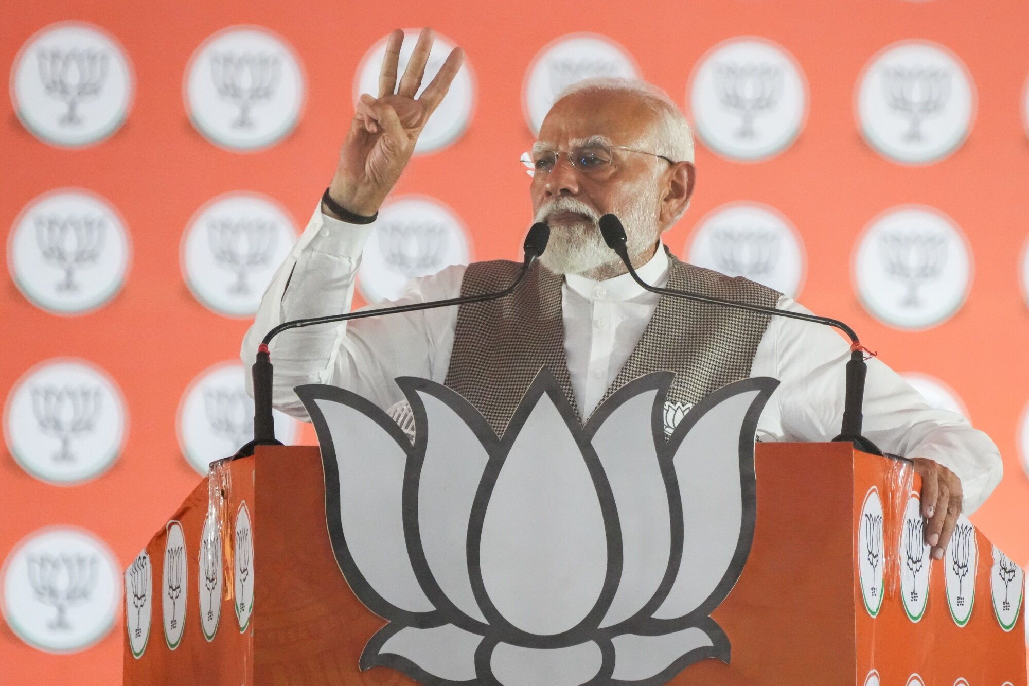 Indian Prime Minister Narendra Modi Campaign Rally in Delhi