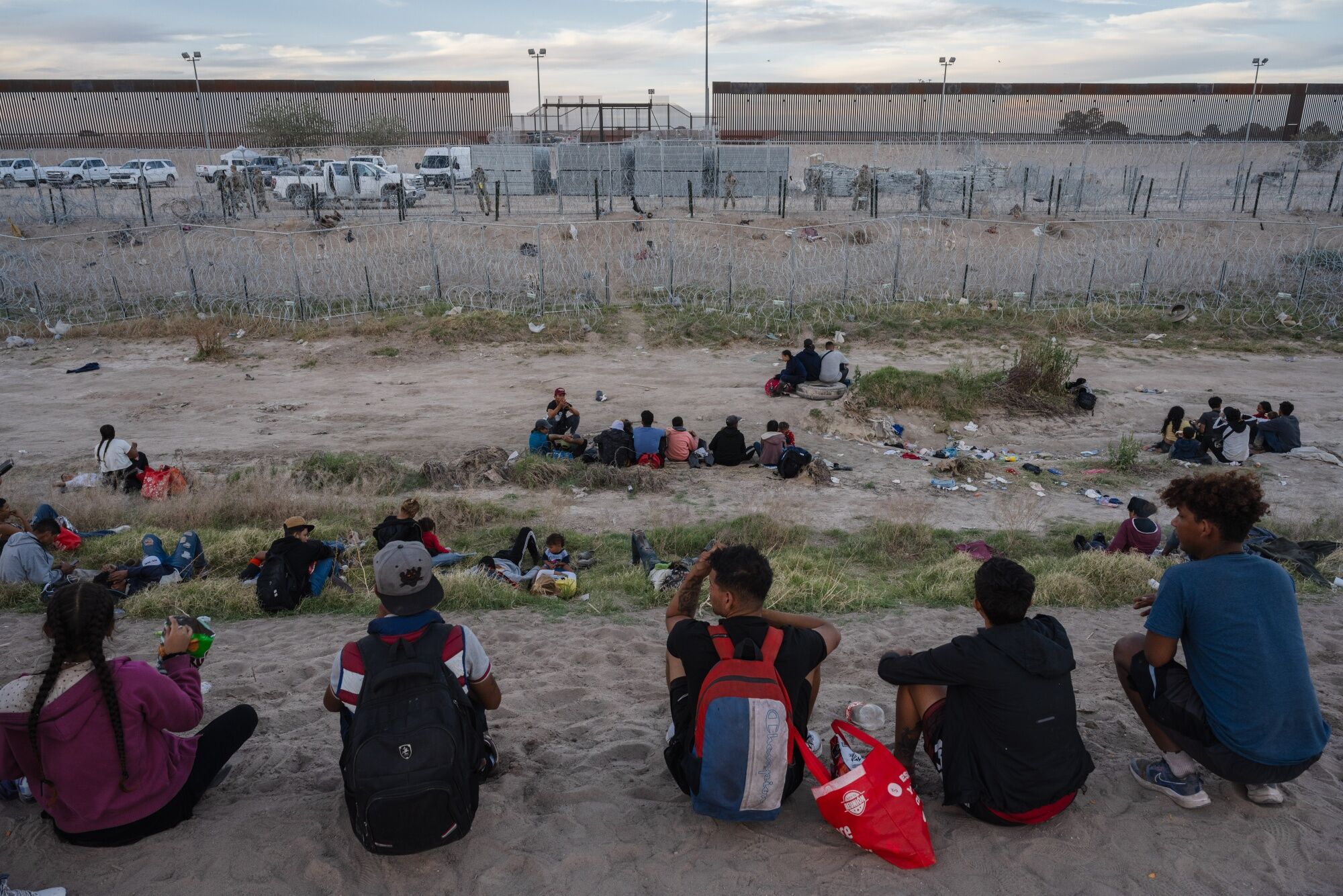 Migrants At The US-Mexico Border As Texas Increases Security