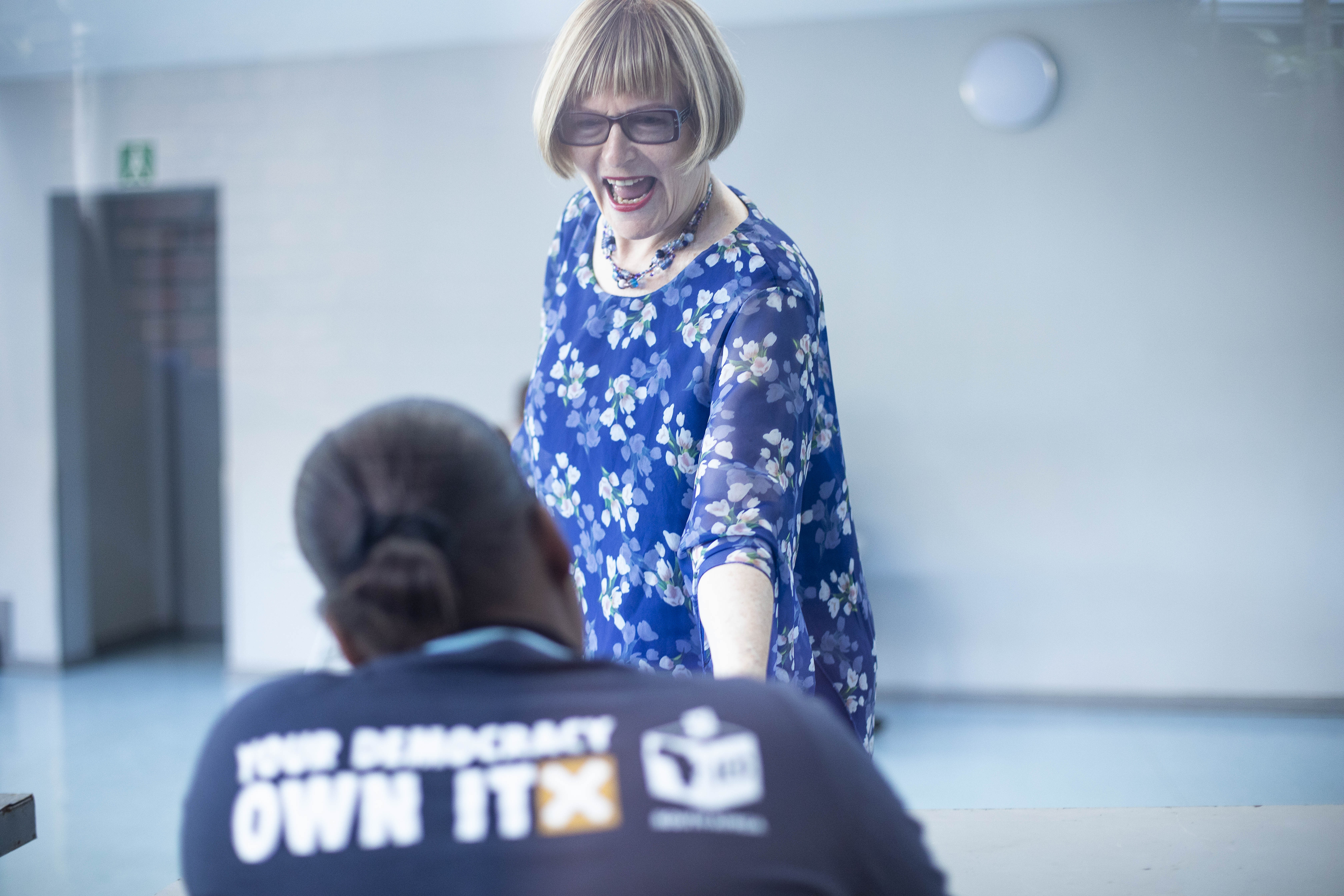 Helen Zille (DA chairperson of the Federal council) casts her special vote at Pinelands High School on May 27, 2024 in Cape Town, South Africa. The South African general elections will be held on 29 May 2024 to elect a new National Assembly as well as the provincial legislature in each of the nine provinces.  (Photo by Gallo Images/ER Lombard)