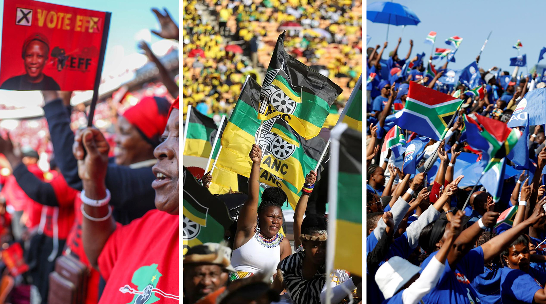 ANC, DA and EFF share their final campaign messages ahead of 29 May poll