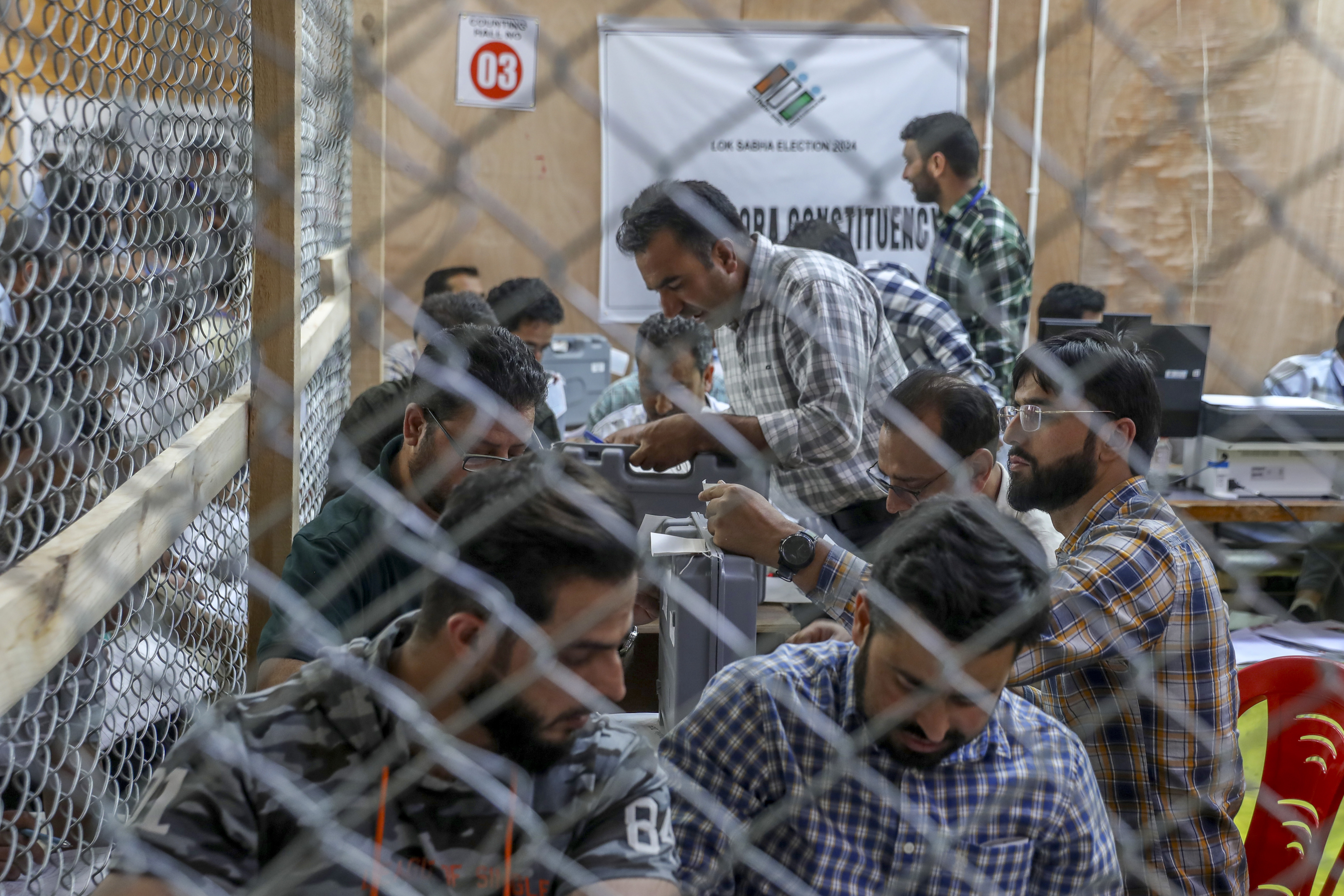 Counting of votes for general elections in Srinagar