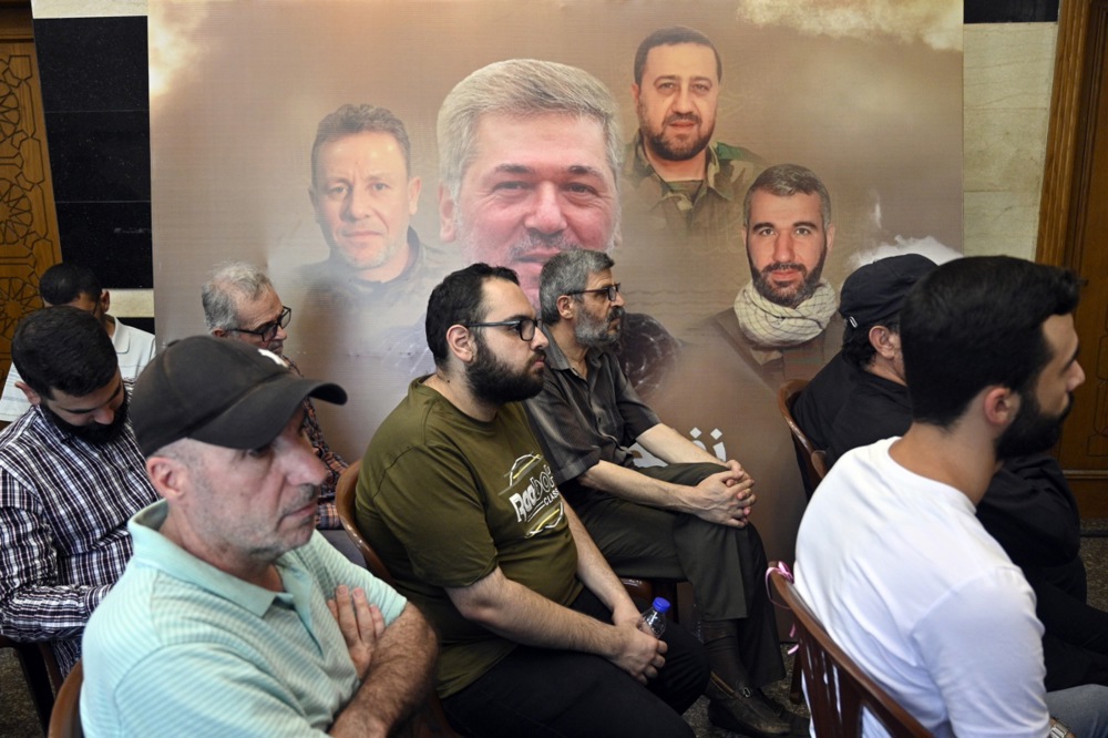 Memorial ceremony for senior field commander Hajj Abu Taleb, in Beirut