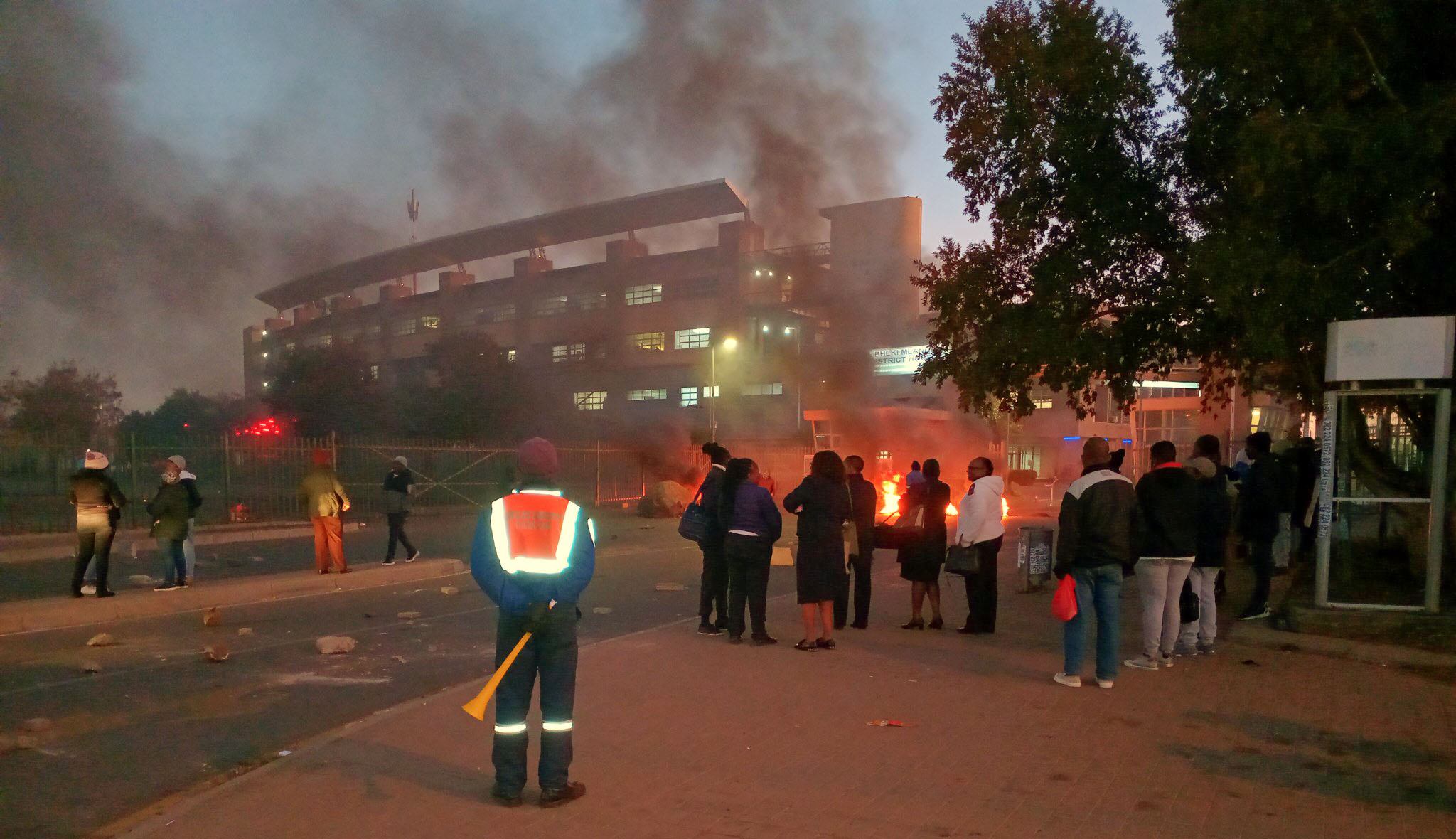 Interns burn tyres at hospital gates to demand ‘promised’ permanent jobs