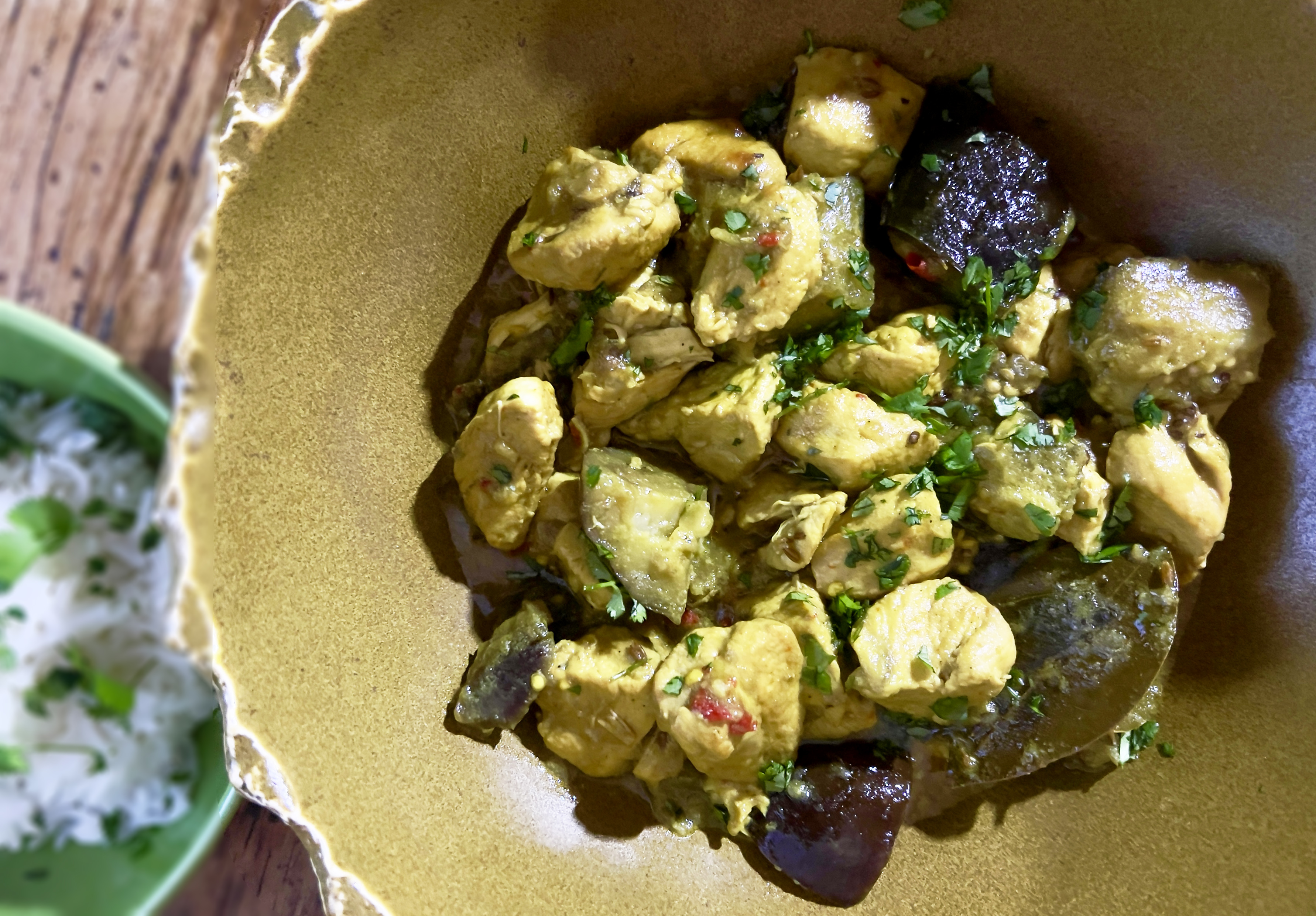 Chicken and aubergine coconut curry