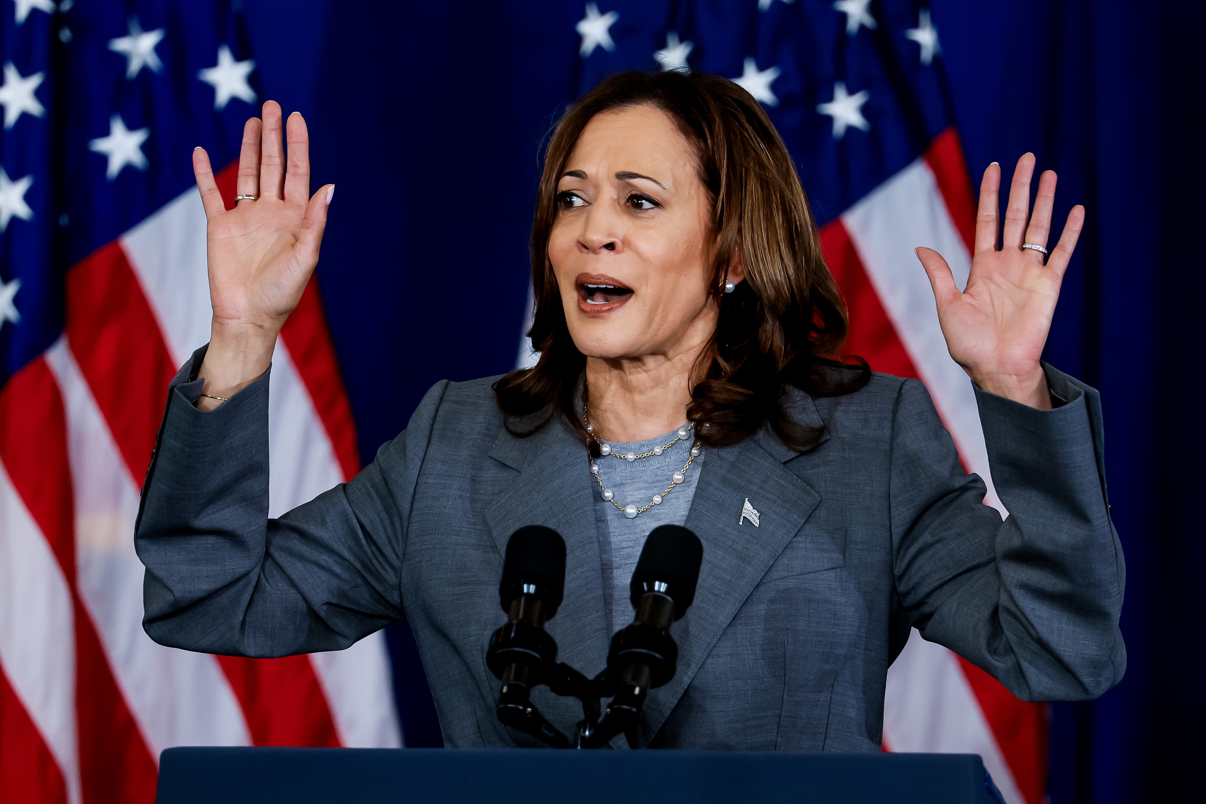 US Vice President Kamala Harris campaigns in Greensboro North Carolina