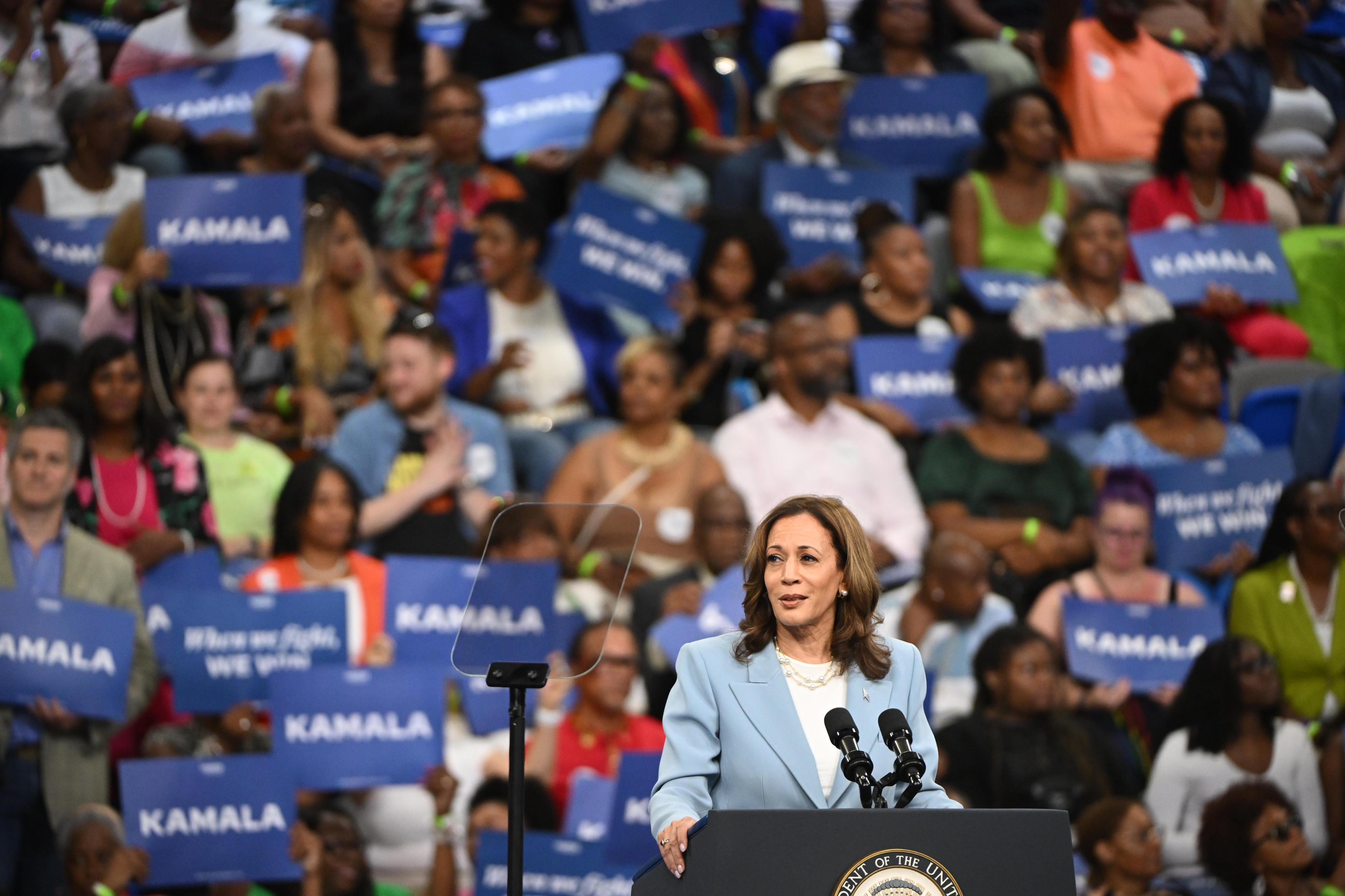 US Vice President Kamala Harris campaigns in Atlanta, Georgia