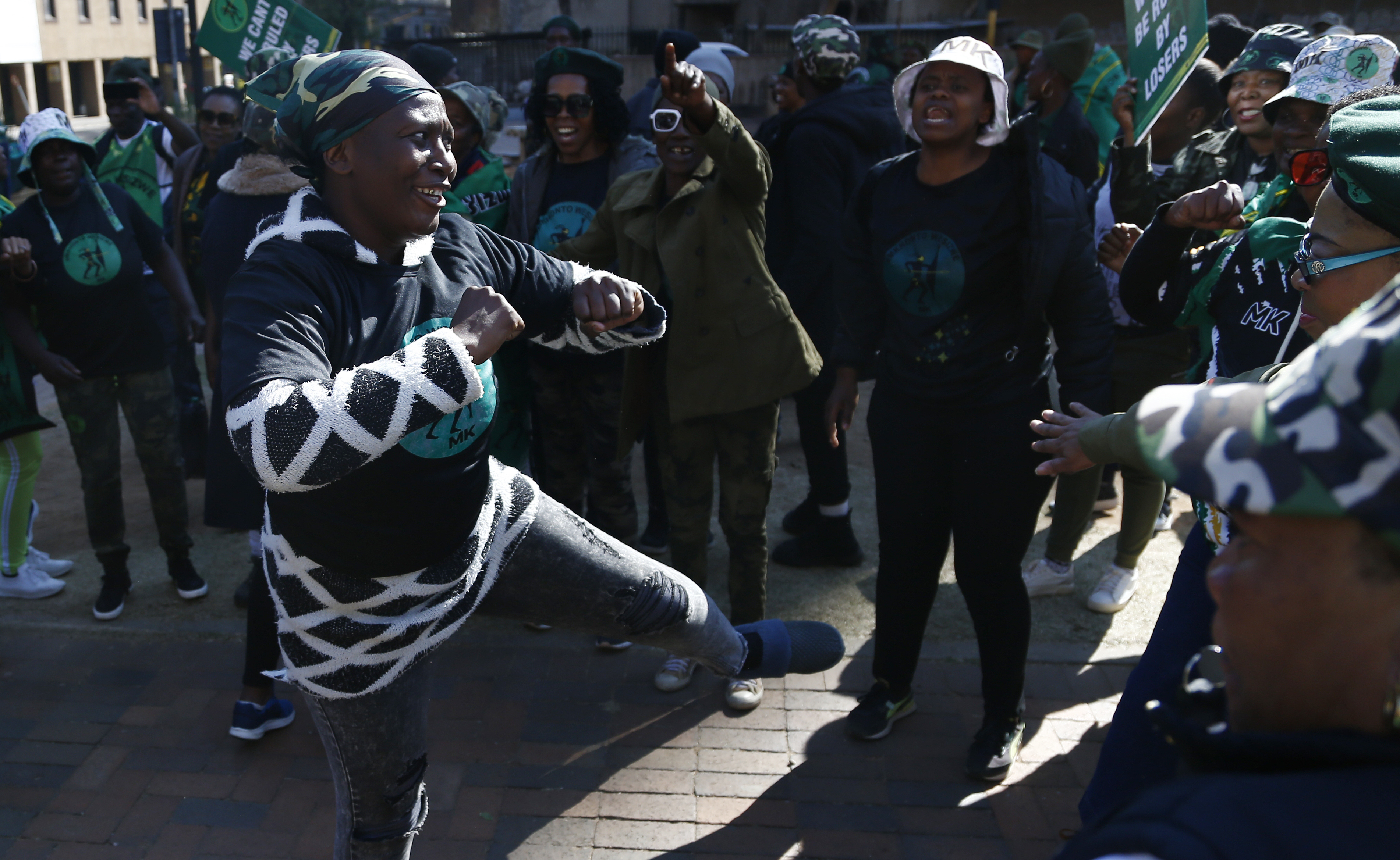 Zuma disciplinary — Handful of MK supporters ignore memo about virtual hearing, descend on Luthuli House