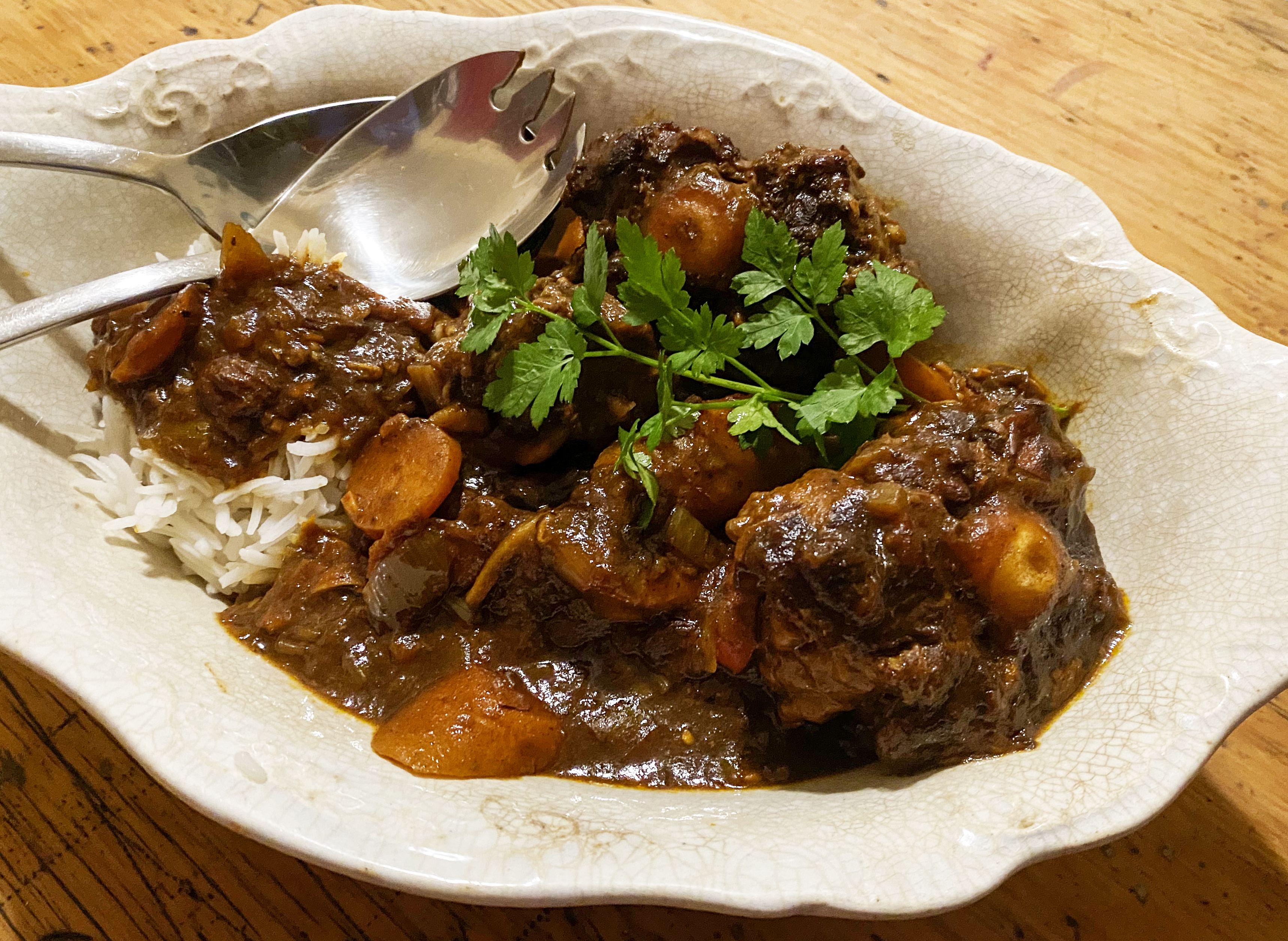 Tamarind Oxtail stew with dates and sultanas
