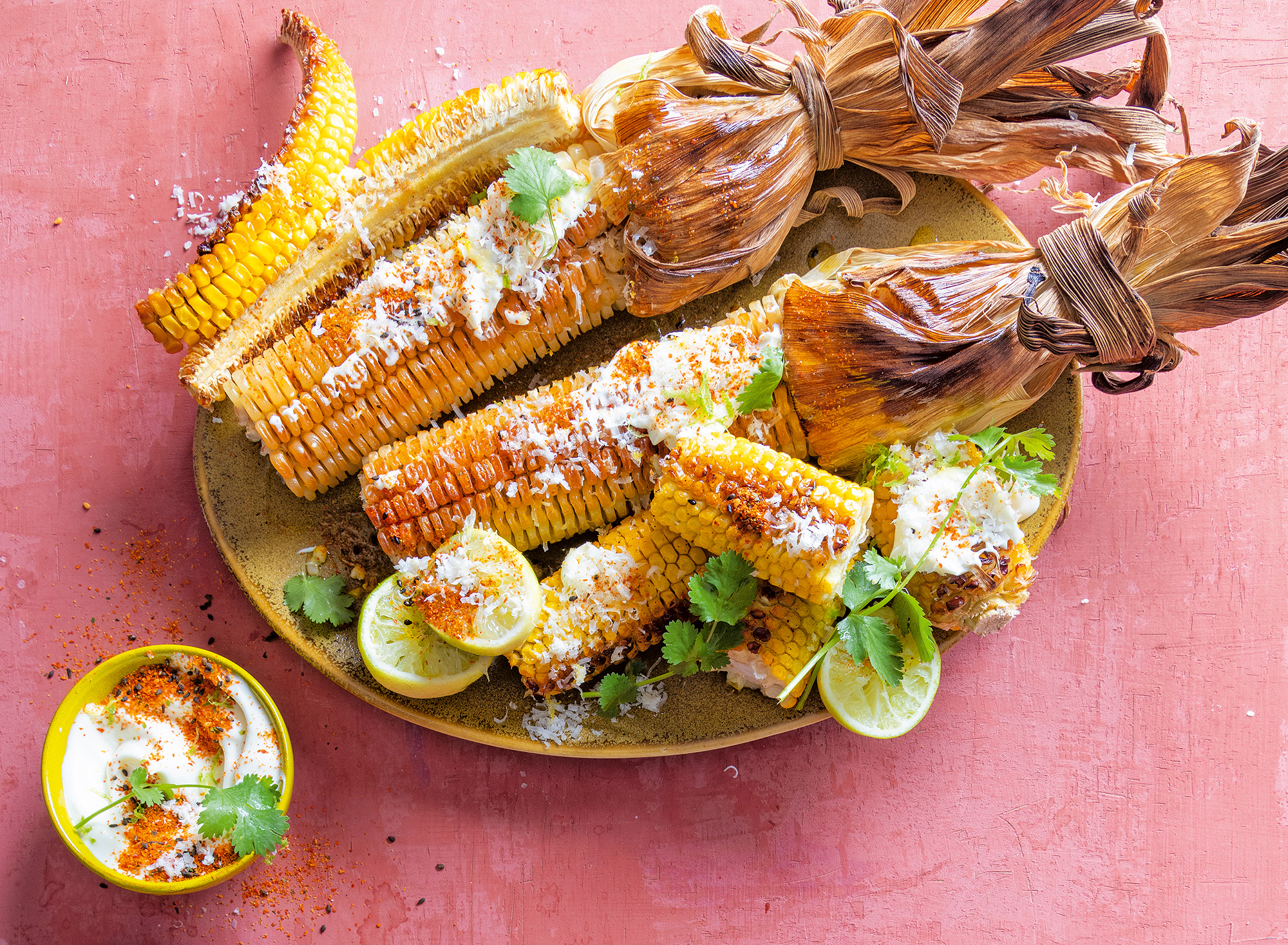 Mexican-style sweetcorn, from Aiden Pienaar’s Mexico in Mzansi