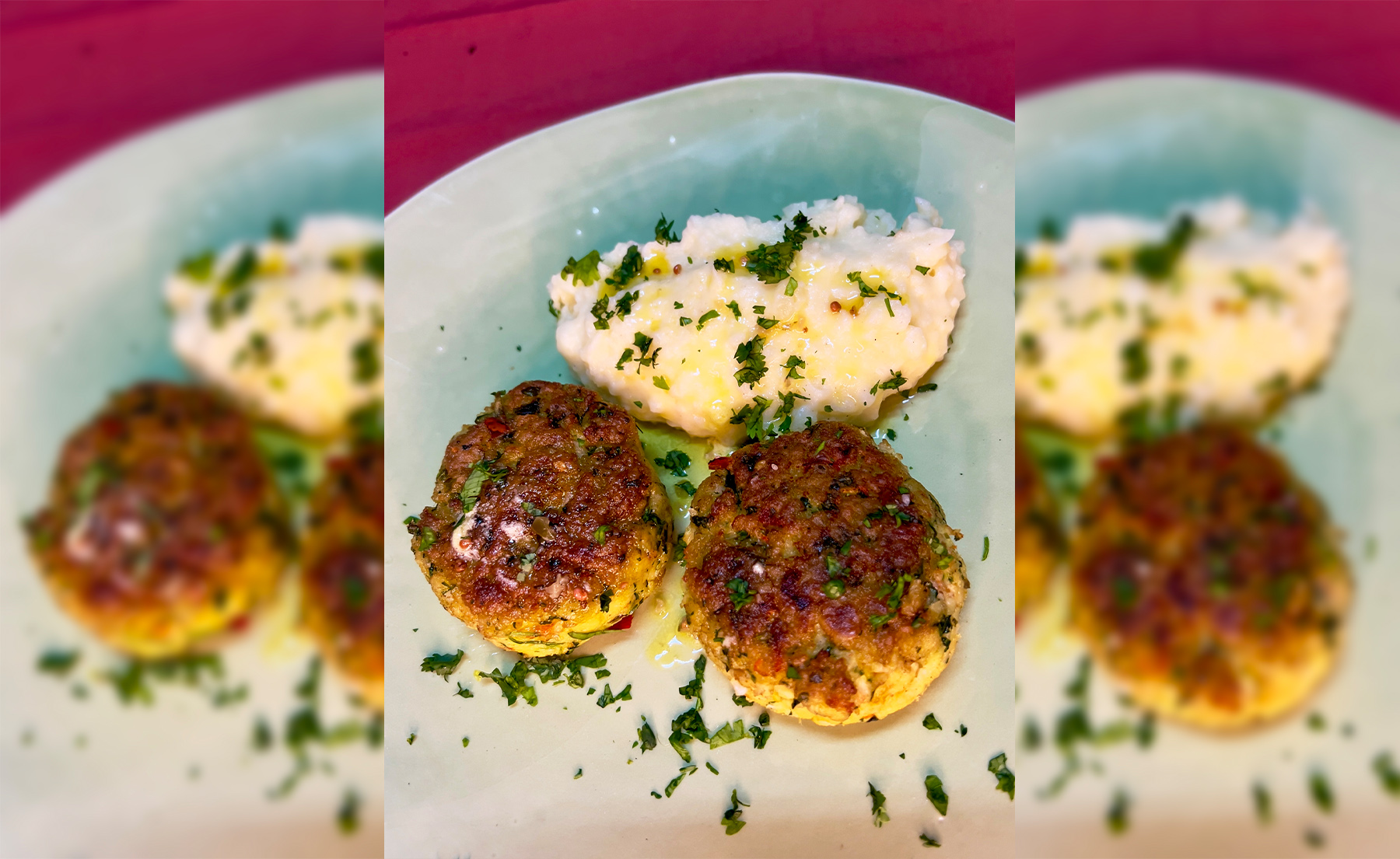 Prawn cakes with caper butter