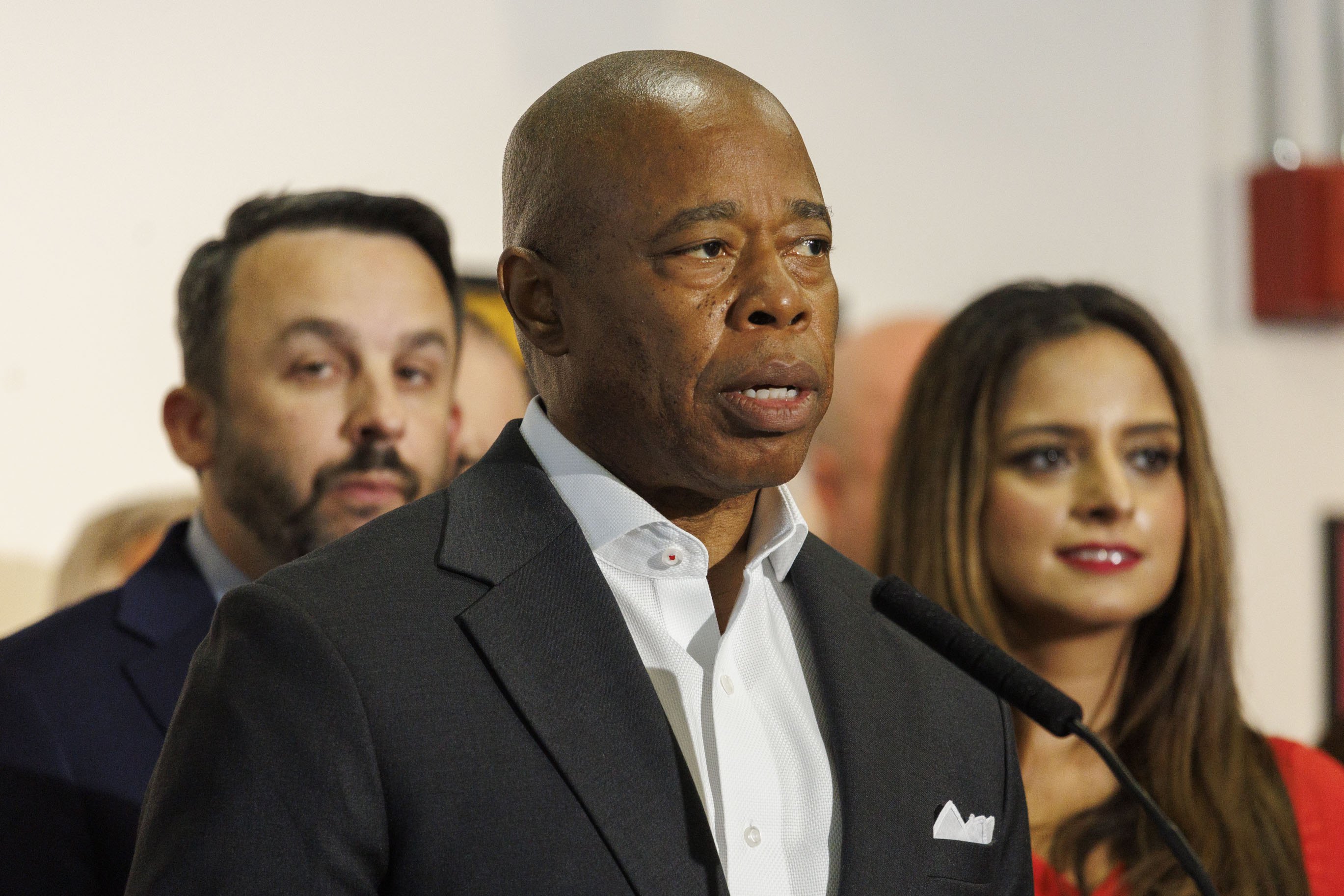 NYC Mayor Eric Adams makes public safety announcement at local YMCA