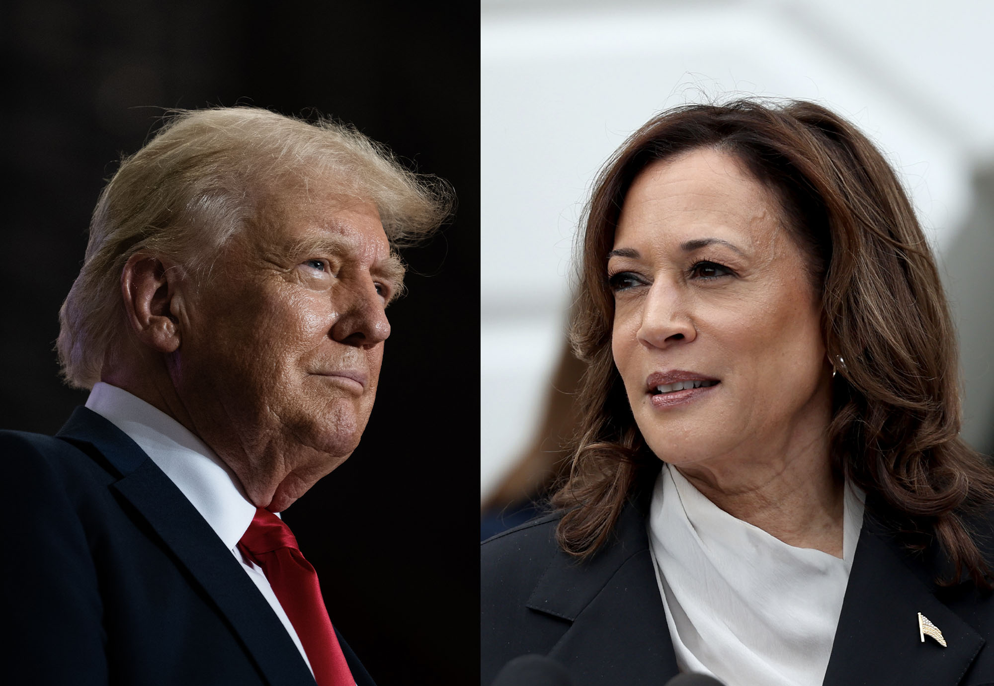 Donald Trump and Kamala Harris