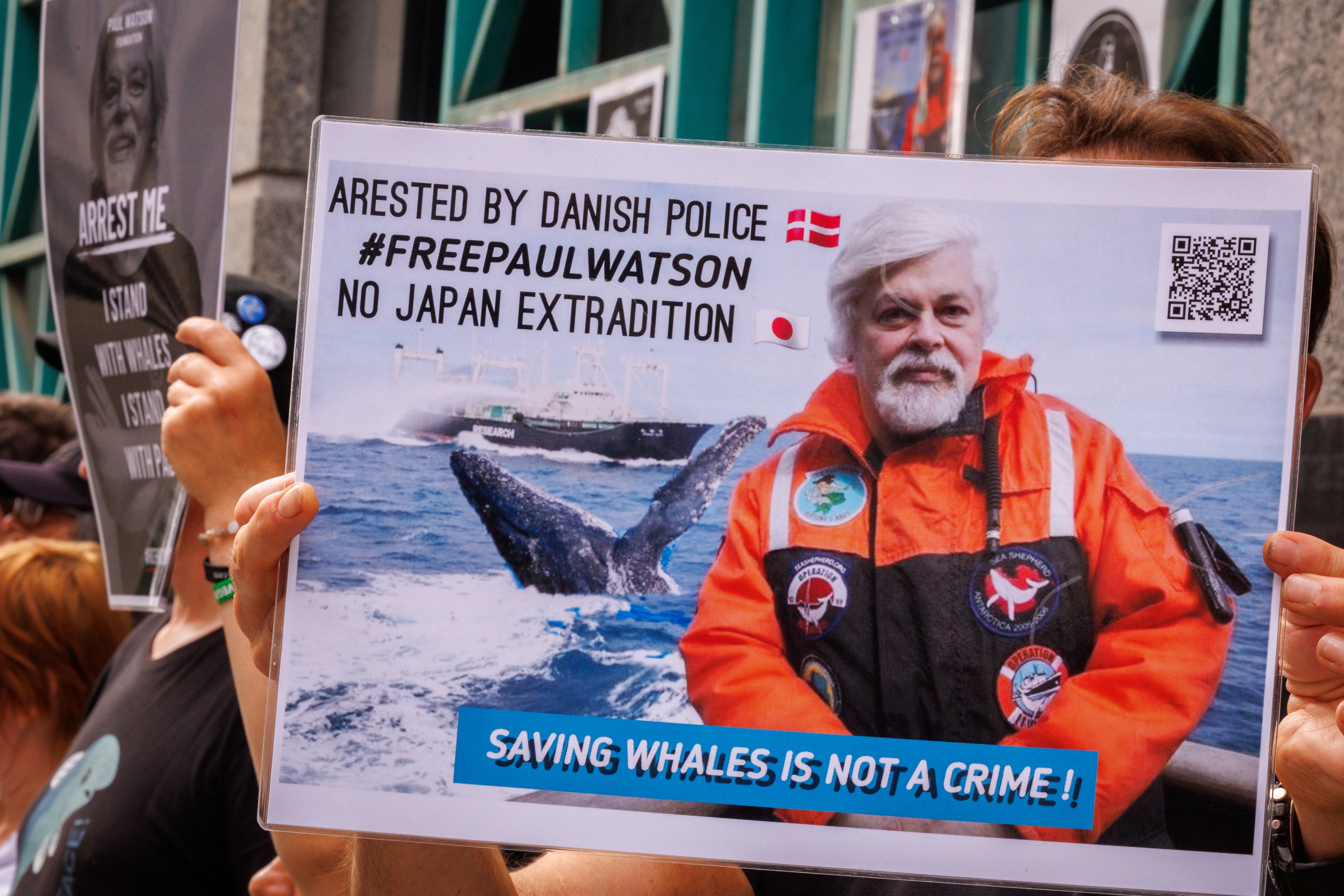 Belgium Rally in support of arrested NGO Sea Shepherd founder Paul Watson