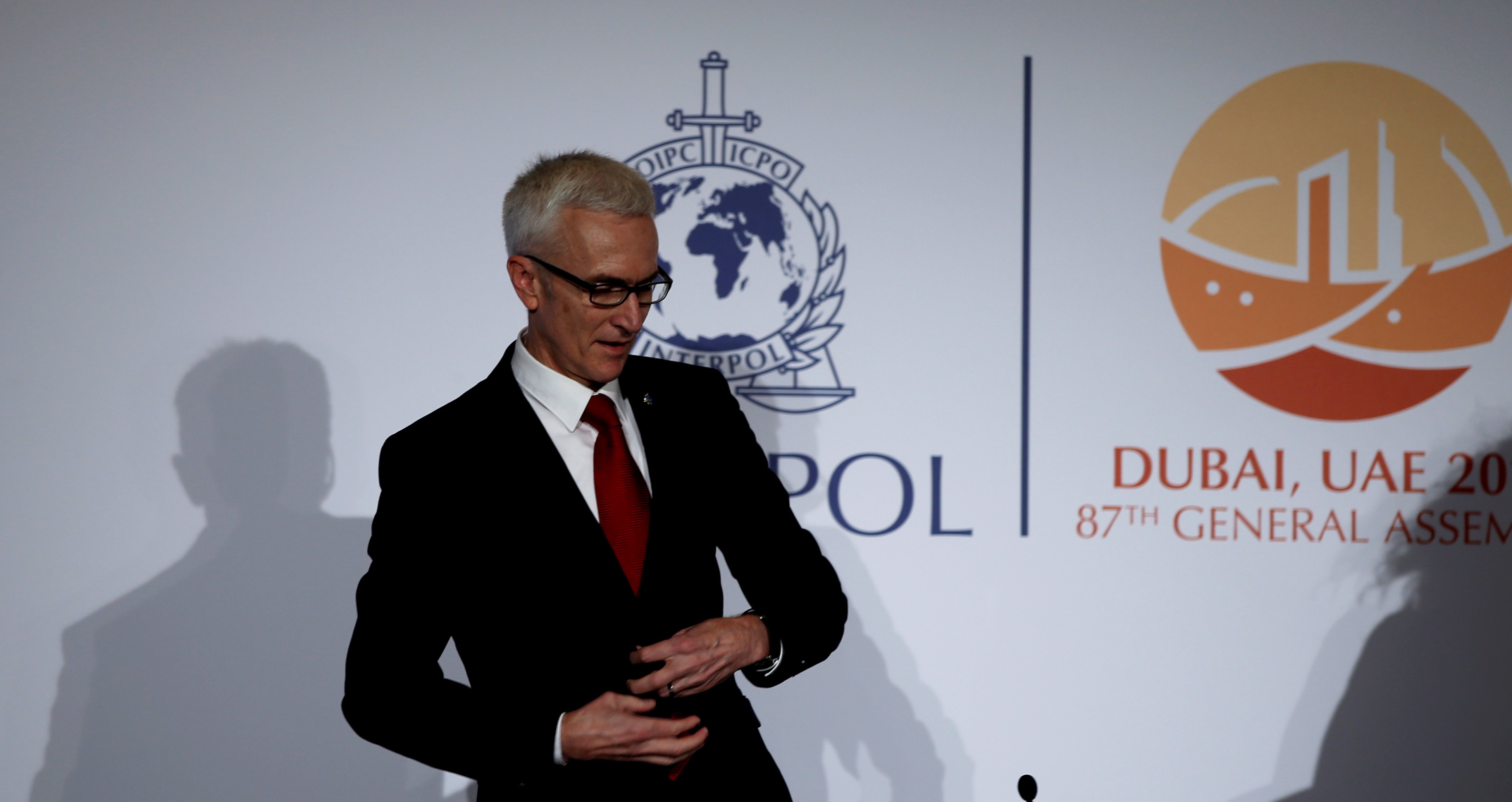 Interpol Secretary General press conference in Dubai