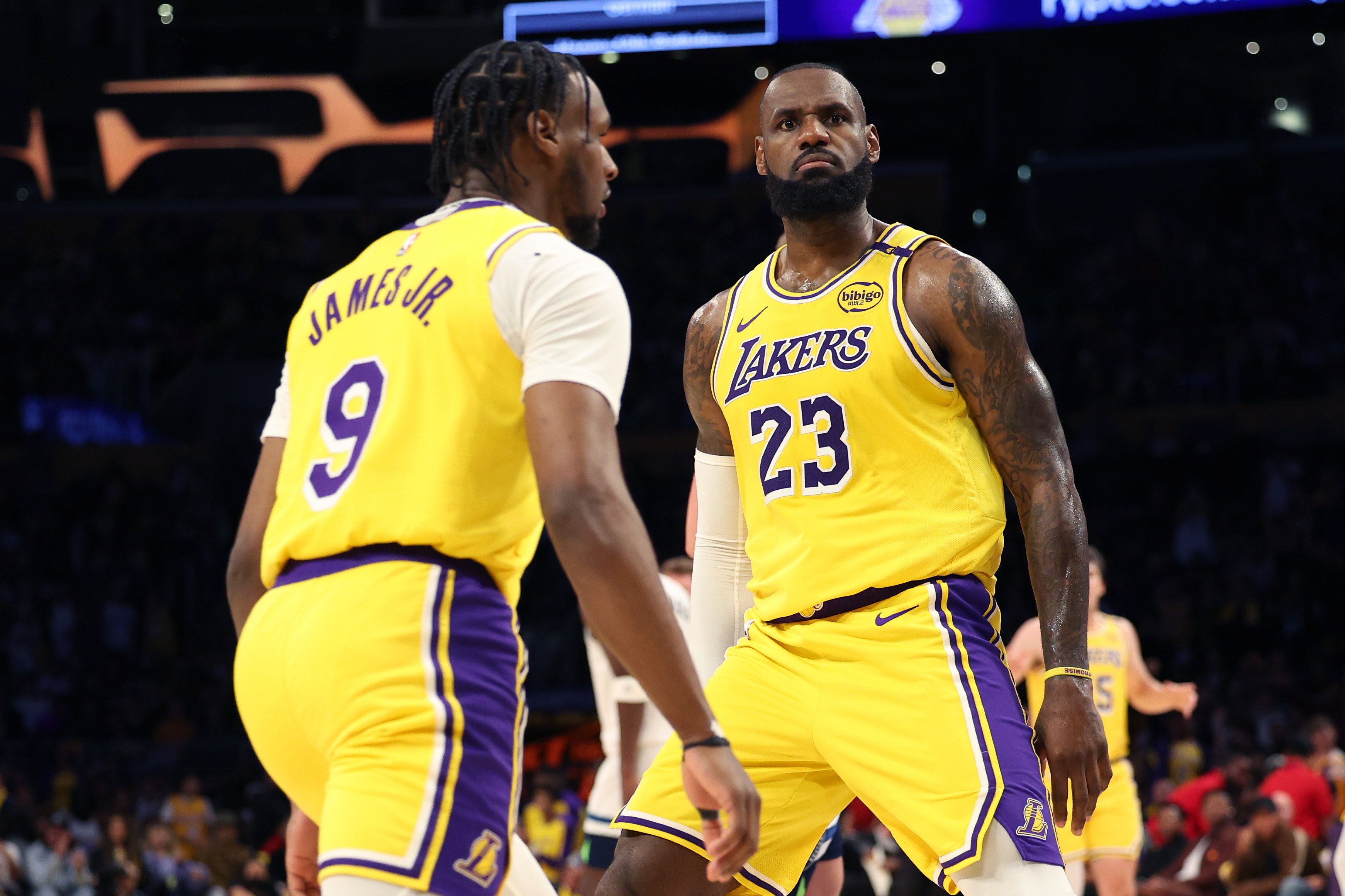 ‘Family over everything’ — LeBron and son Bronny share court in NBA first