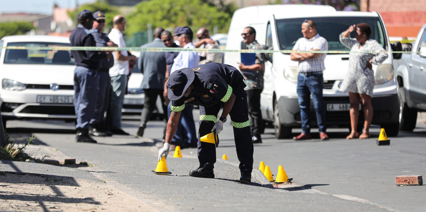 Police cordoned off the area where a 14-year-old learner from Ravensmead High School was shot and killed in an apparent drive-by-shooting in Elsies River on Tuesday, 19 November 2024. (Photo: Captain Piet Smit, SAPS)