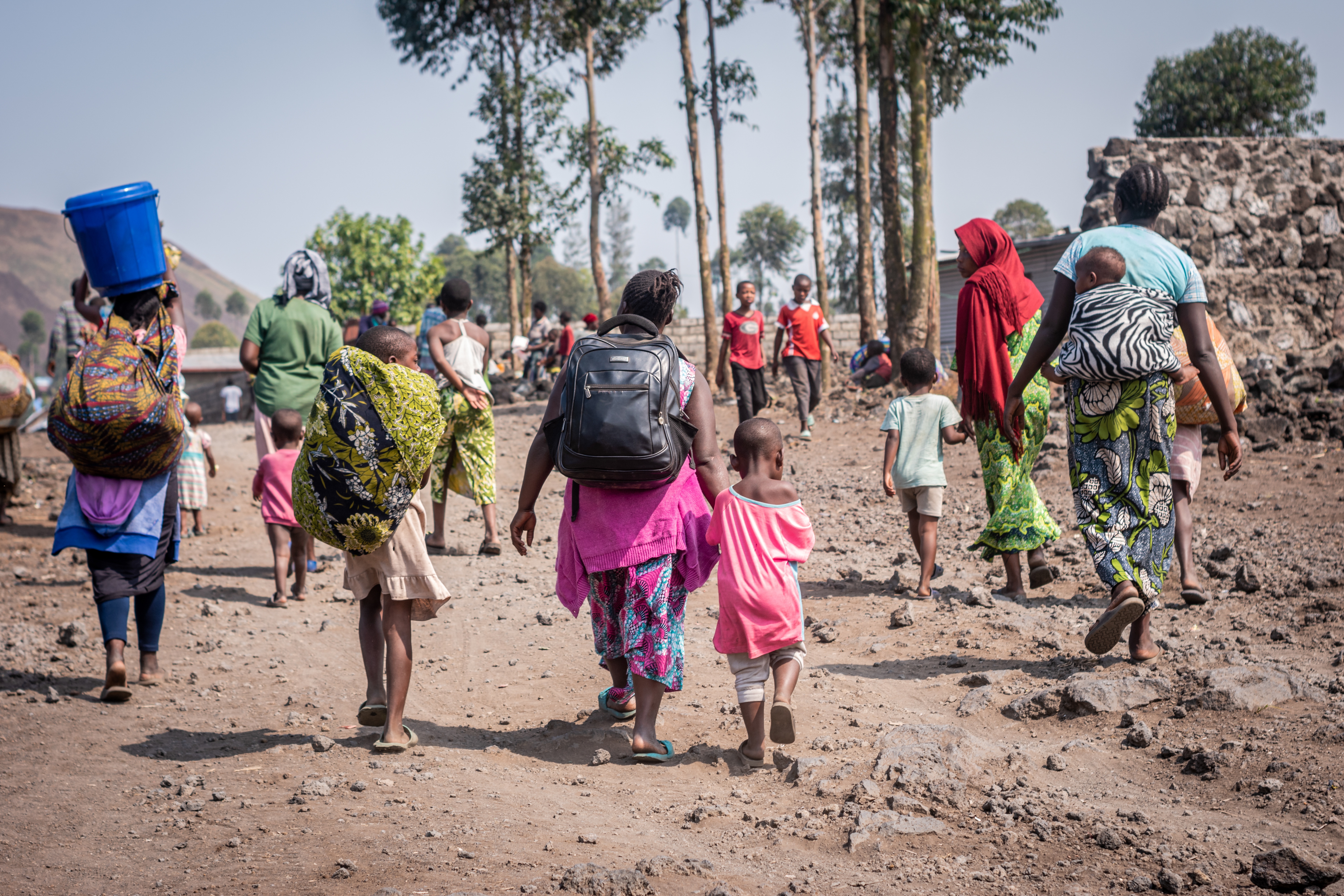 Internally displaced persons flee from attacks in North Kivu province, DR Congo