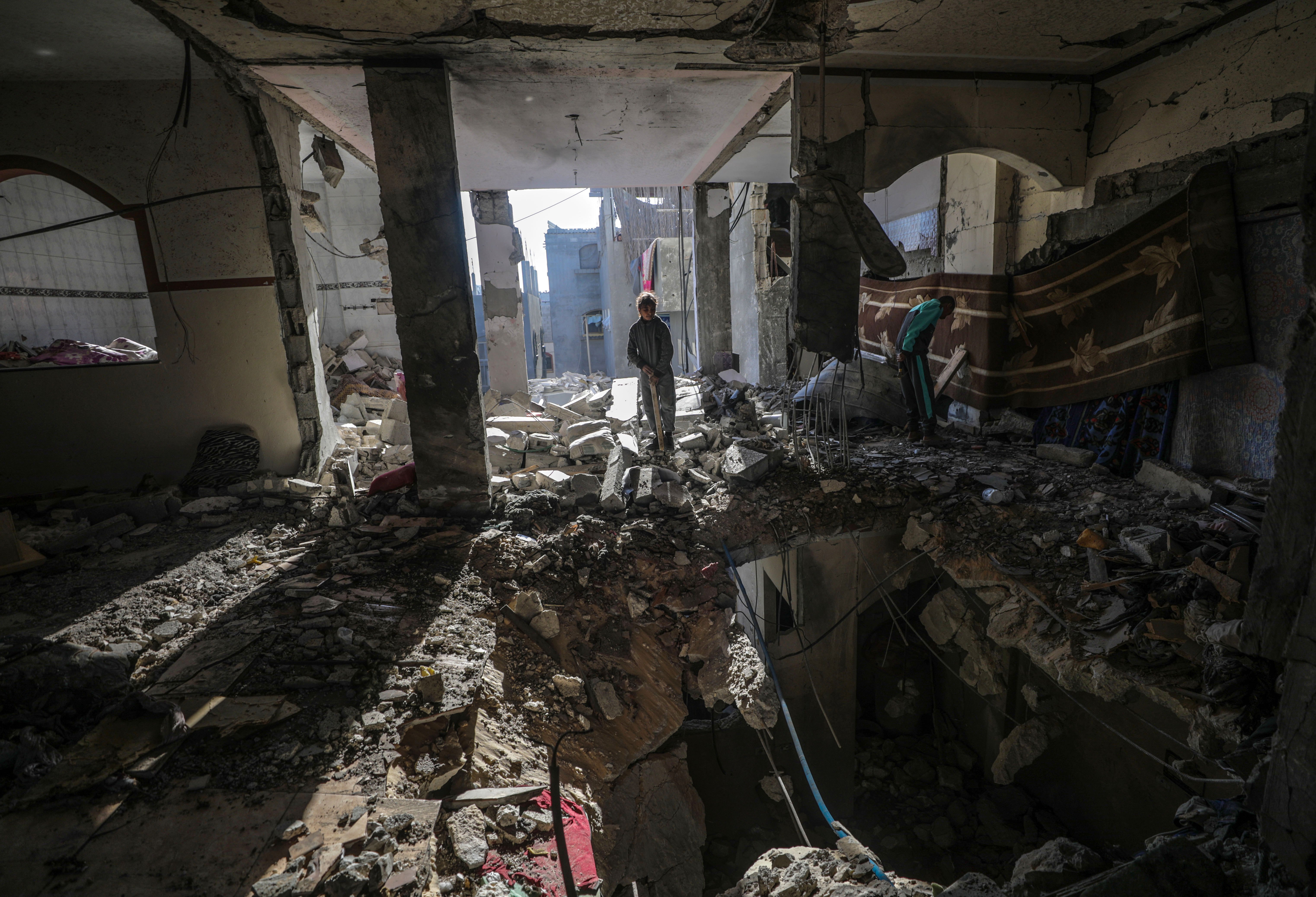 Aftermath of Israeli airstrike in Deir Al Balah, central Gaza