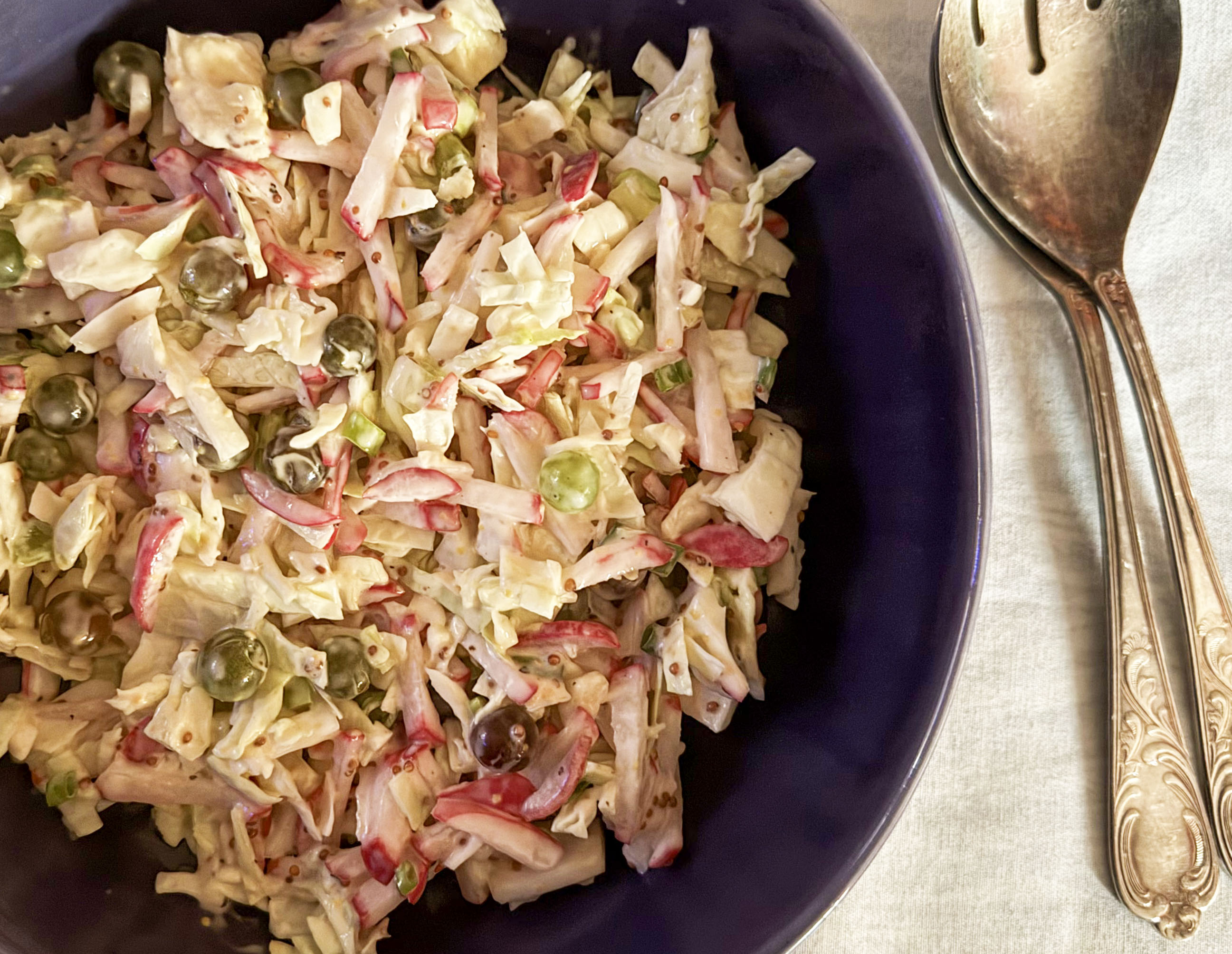 Salad Days: Coleslaw of cabbage, radishes and grapes