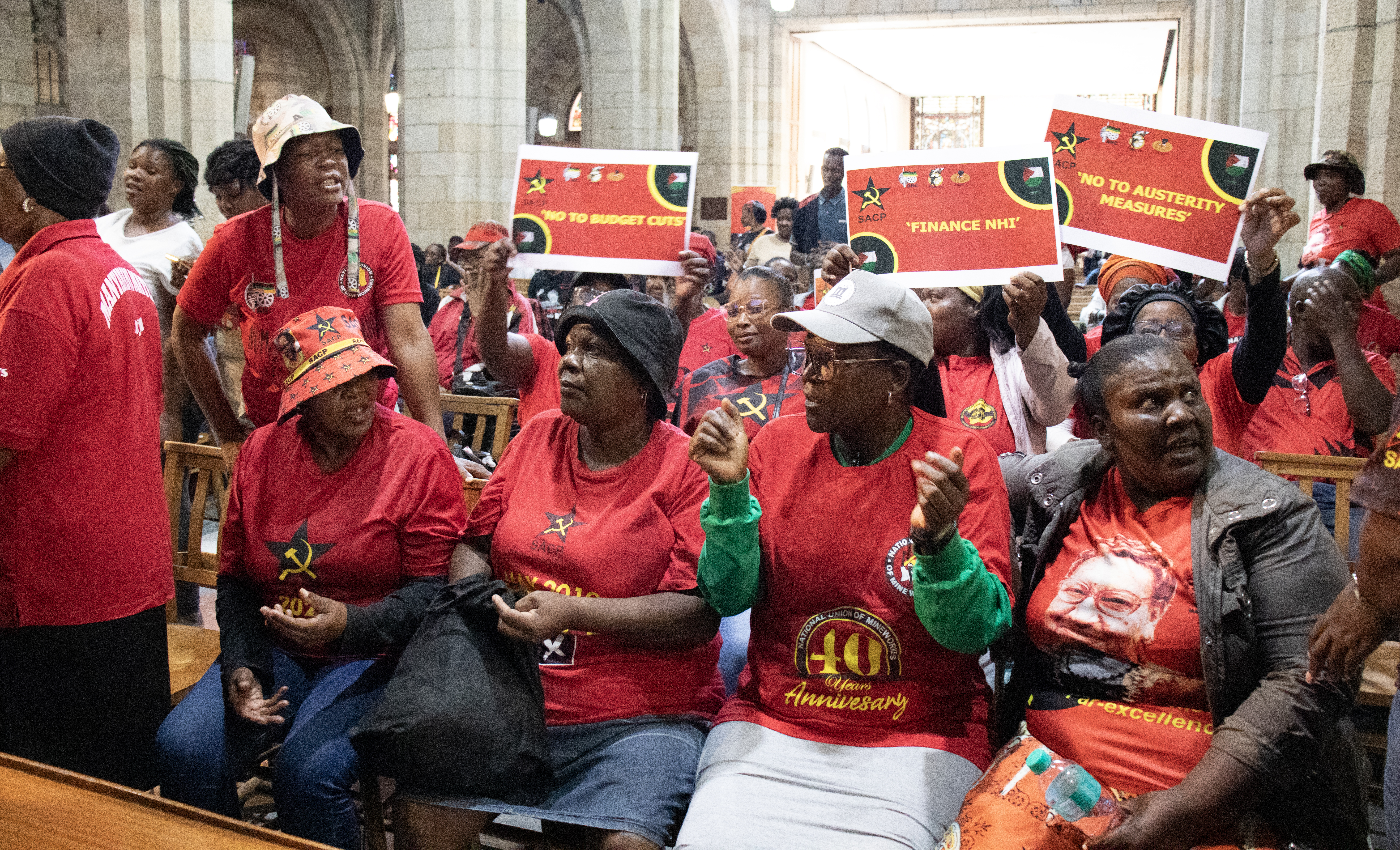‘Down with austerity,’ say SA trade unions and civil society organisations before Budget Speech