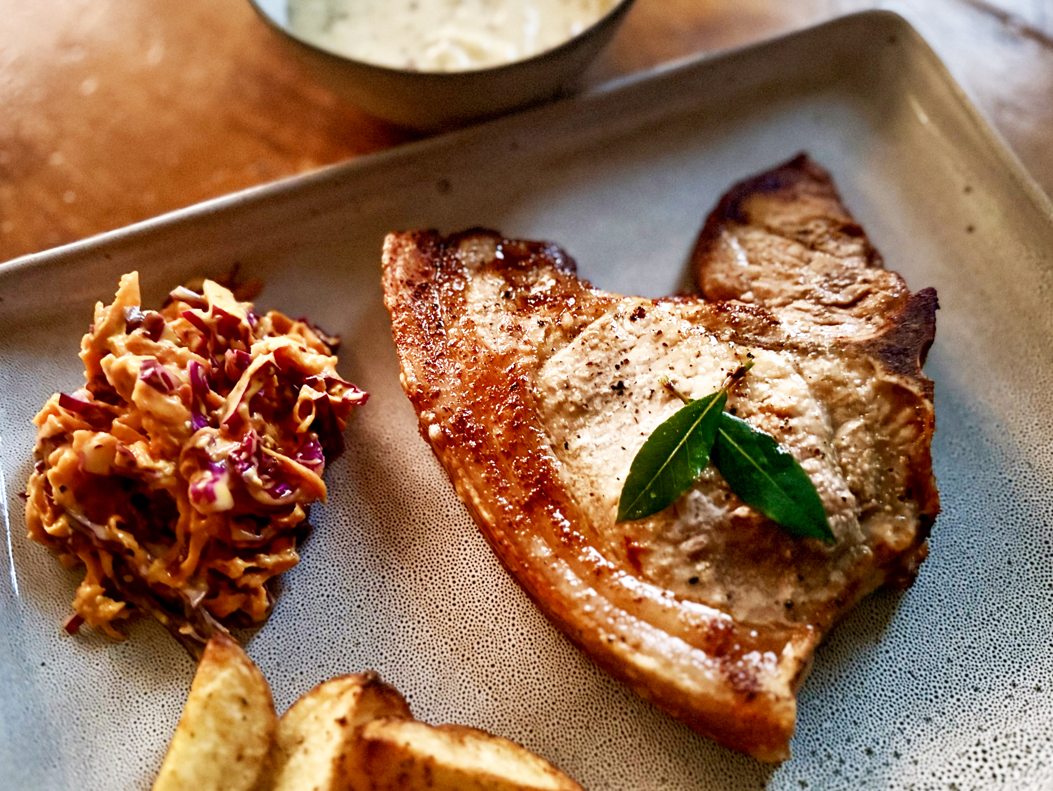 AirFryday: Pork loin chops with mustard béchamel sauce