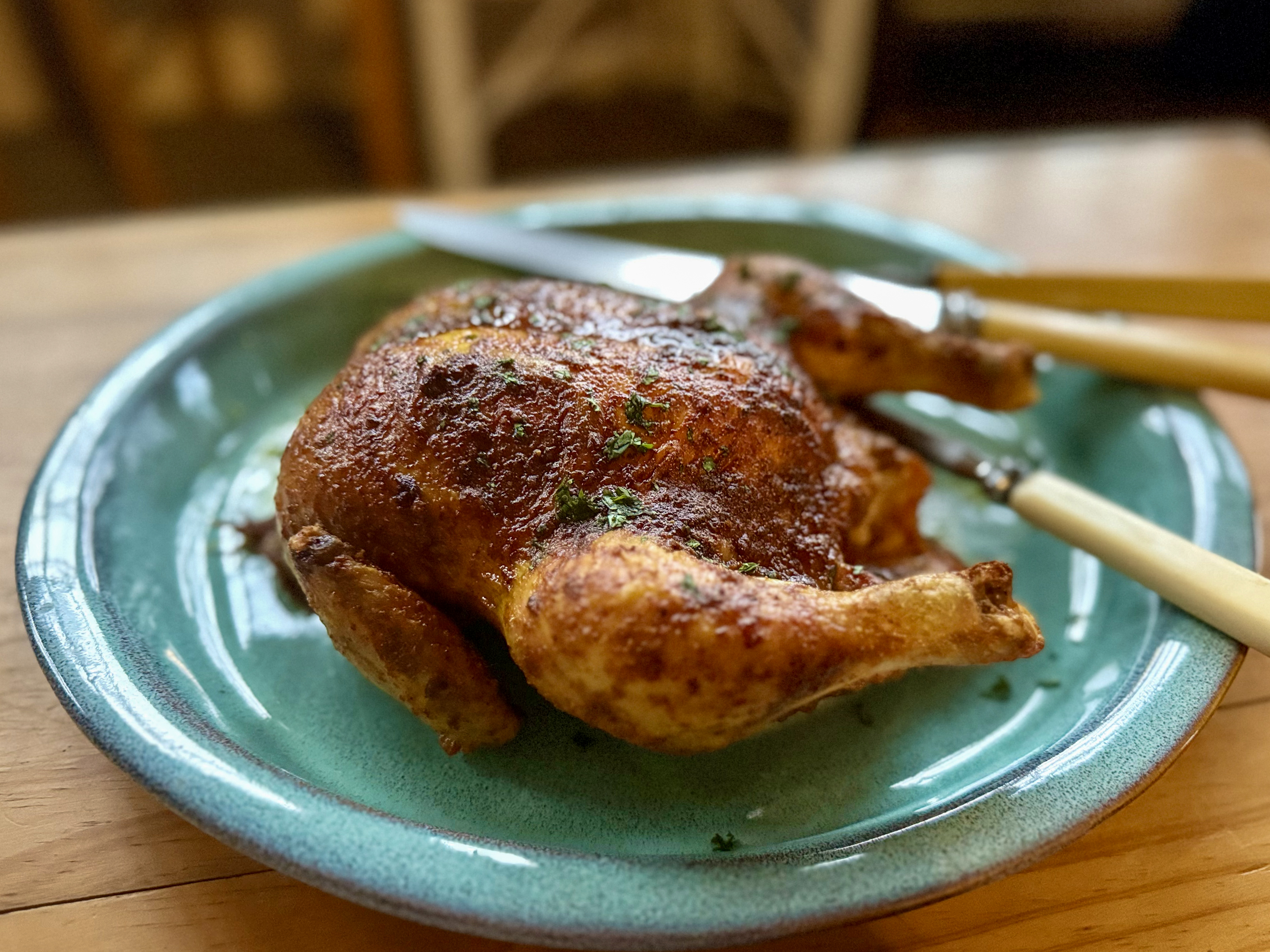 Curry-butter roast chicken, a melding of two favourites