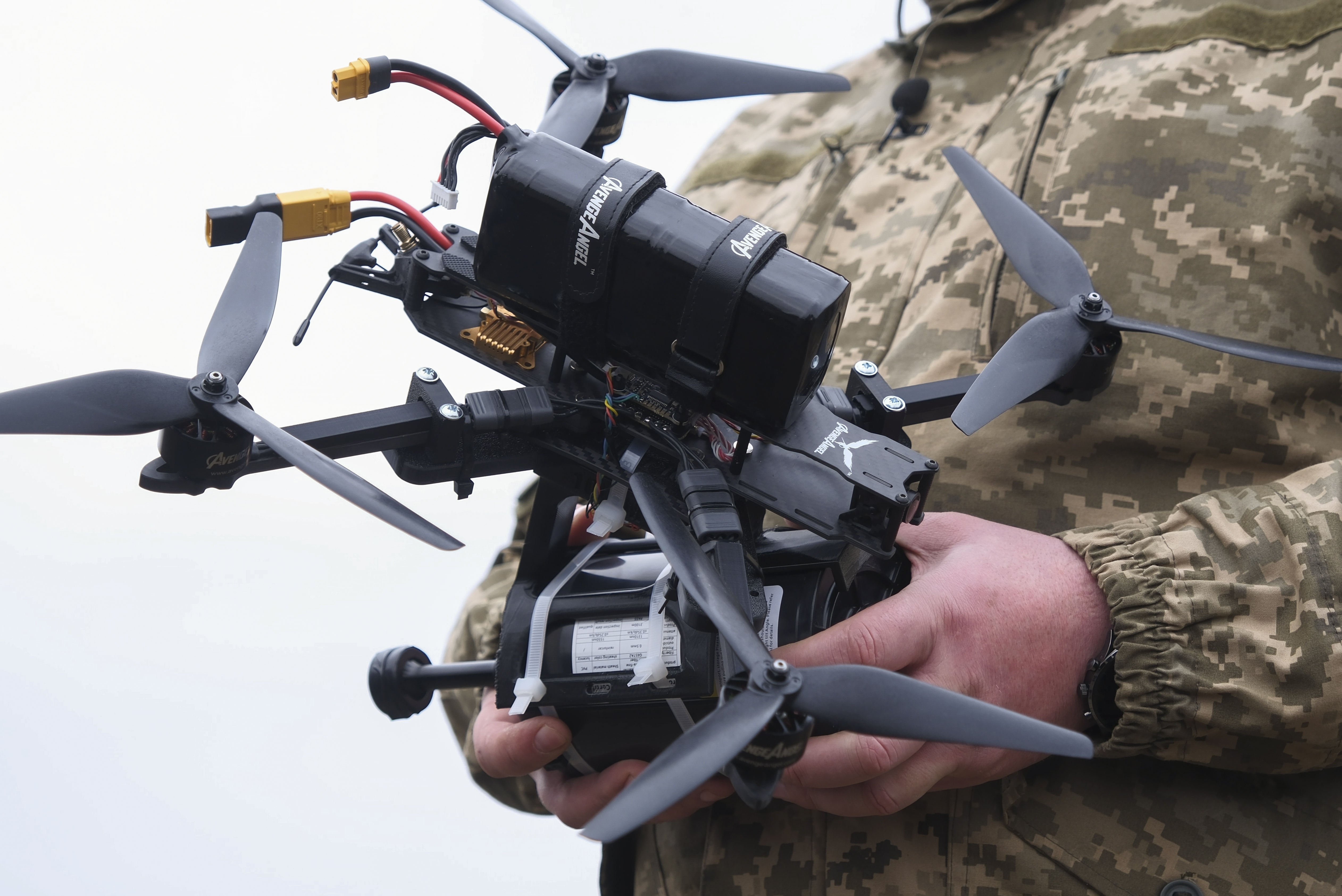Ukrainian troops test drones with fiber-optic controls