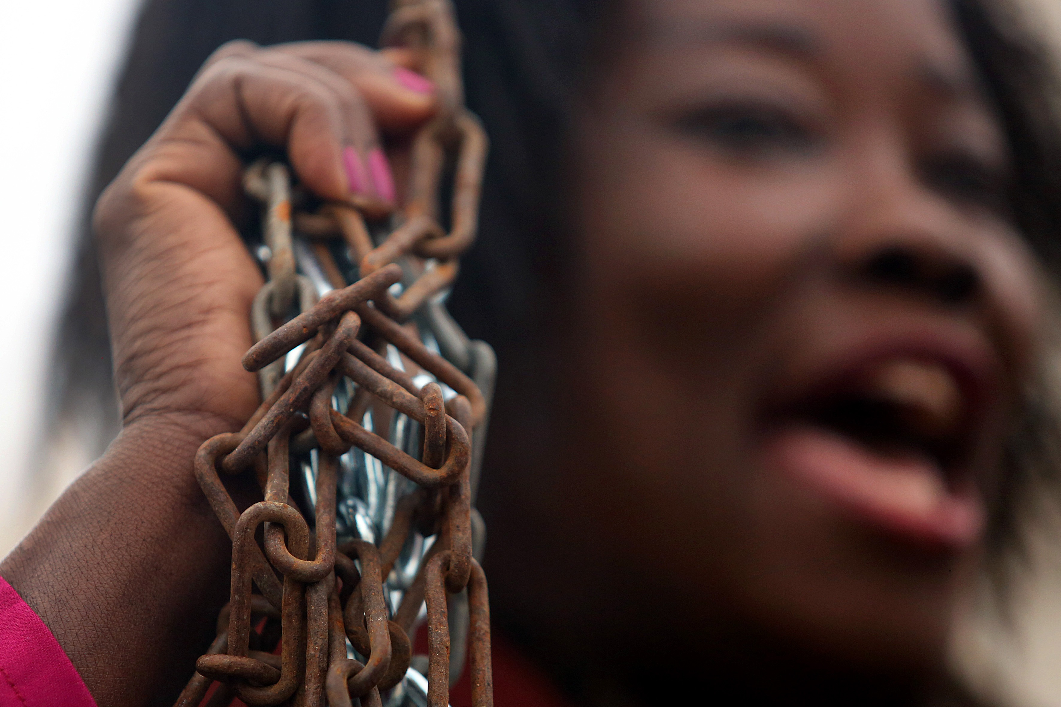 Protest against modern slavery in Athens