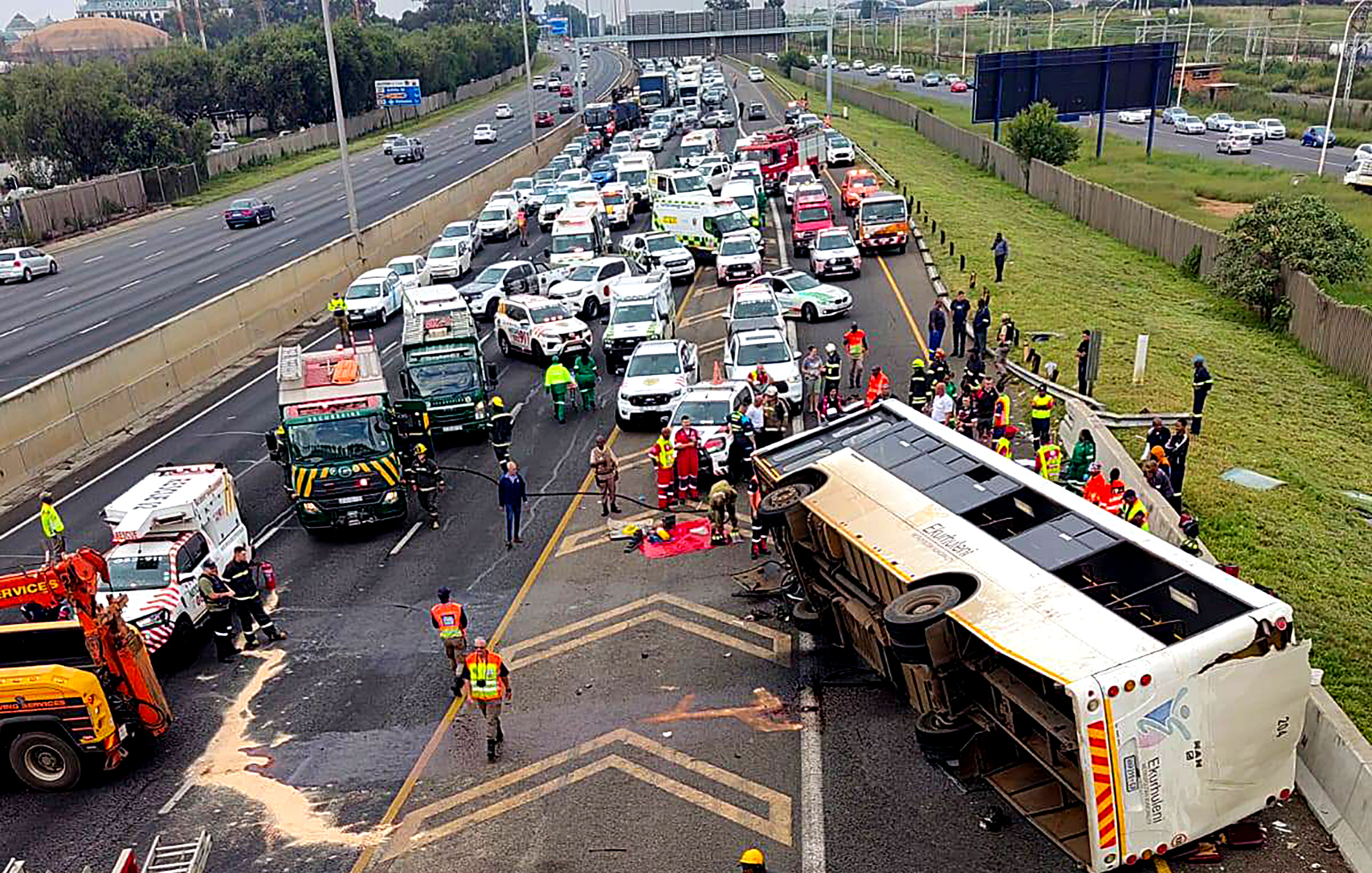 Tragedy strikes as bus accident claims 12 lives, leaves 45 injured near Kempton Park
