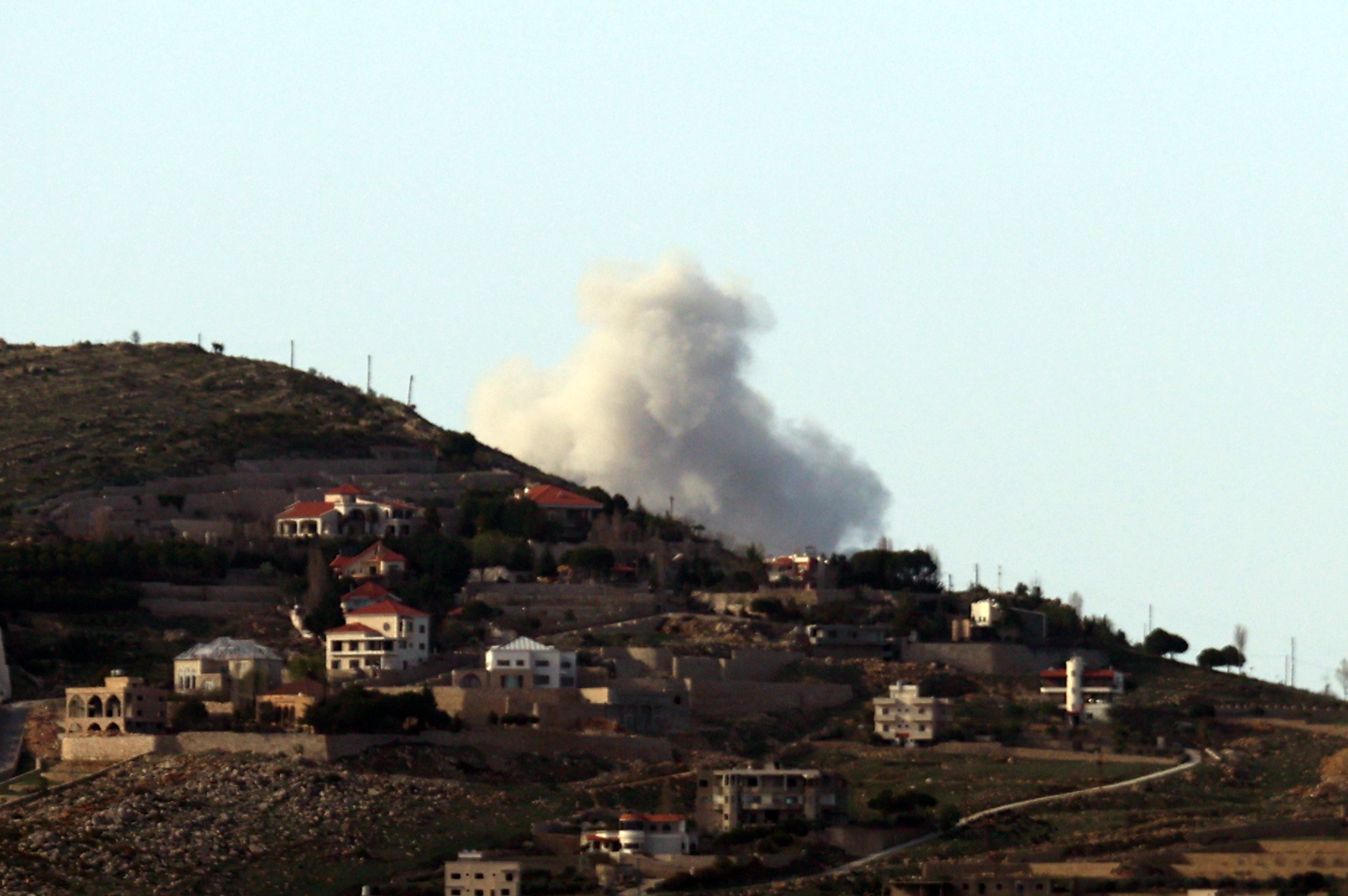 Israeli airstrikes in Jabal Al Rayhan, Lebanon