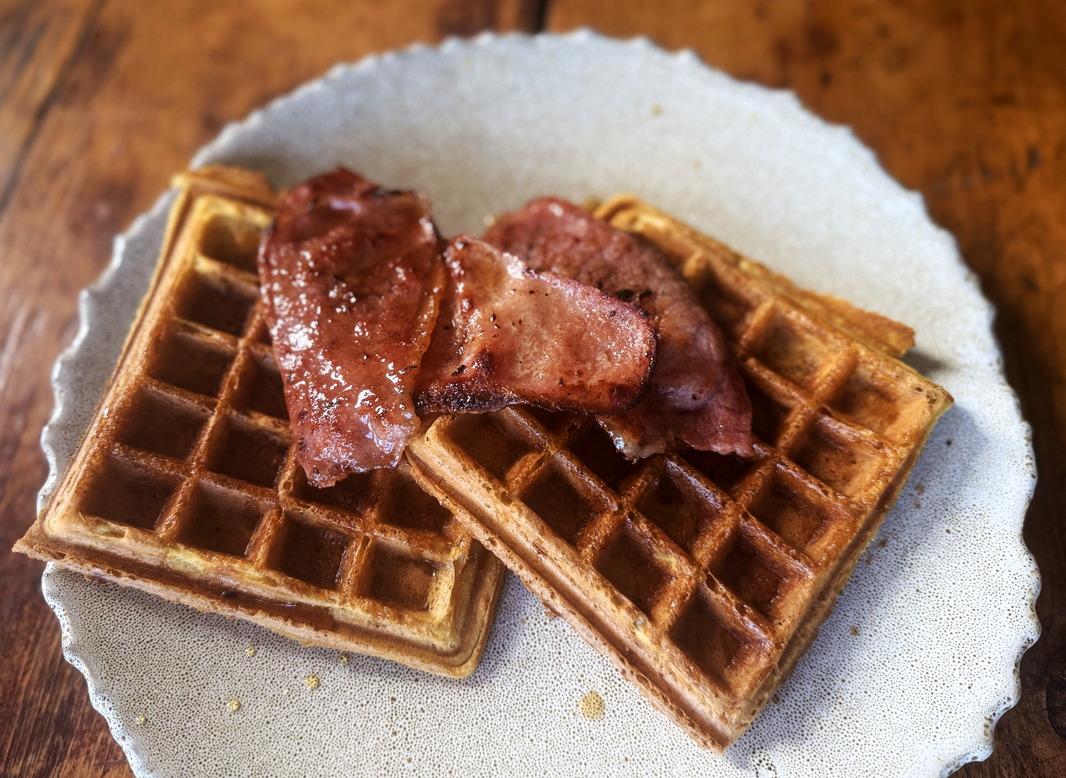 Lekker Brekker Monday: Breakfast waffles with maple-glazed bacon