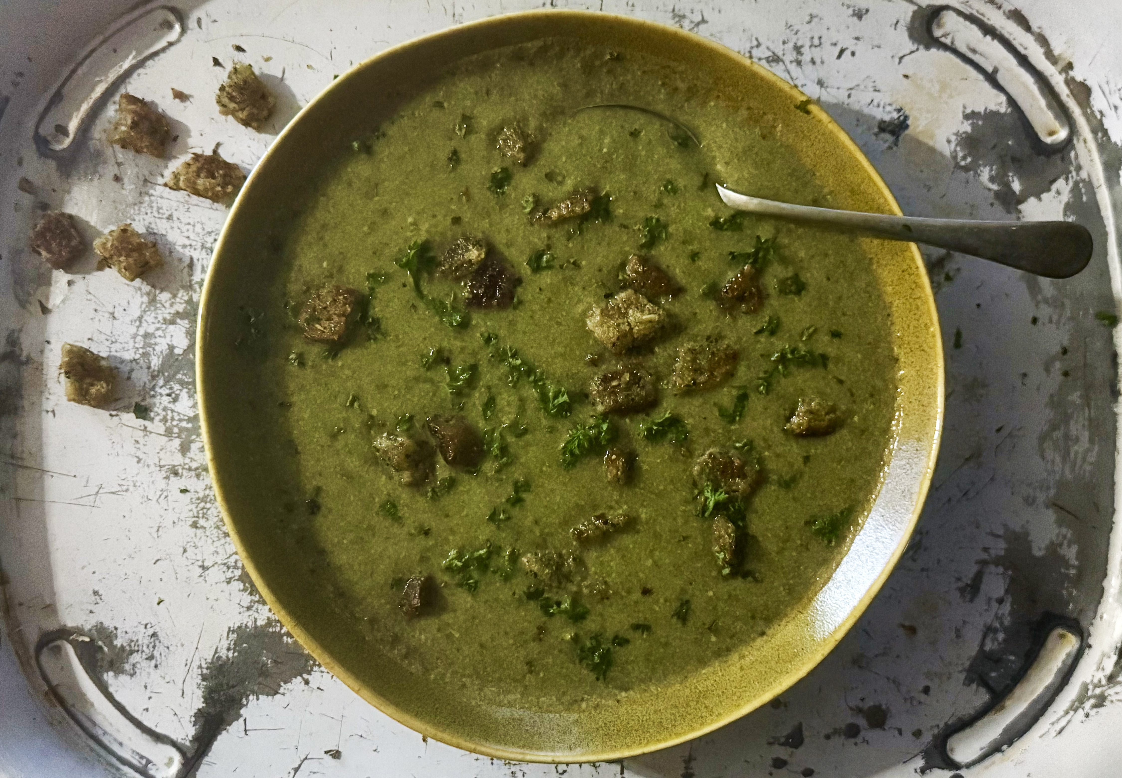 Souper Tuesday: Celery soup with parsley croutons