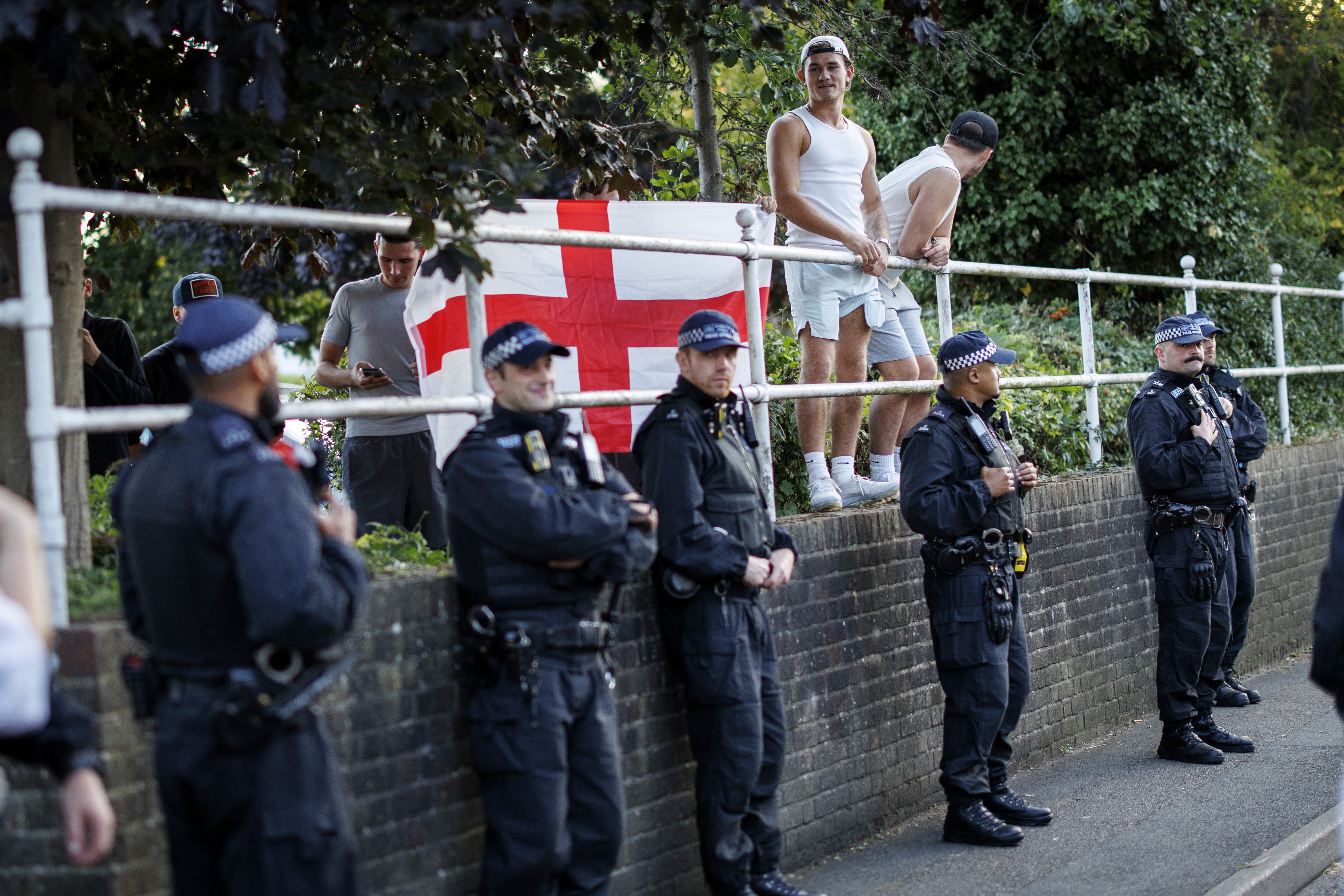 Protest outside hotel housing asylum seekers in Orpington
