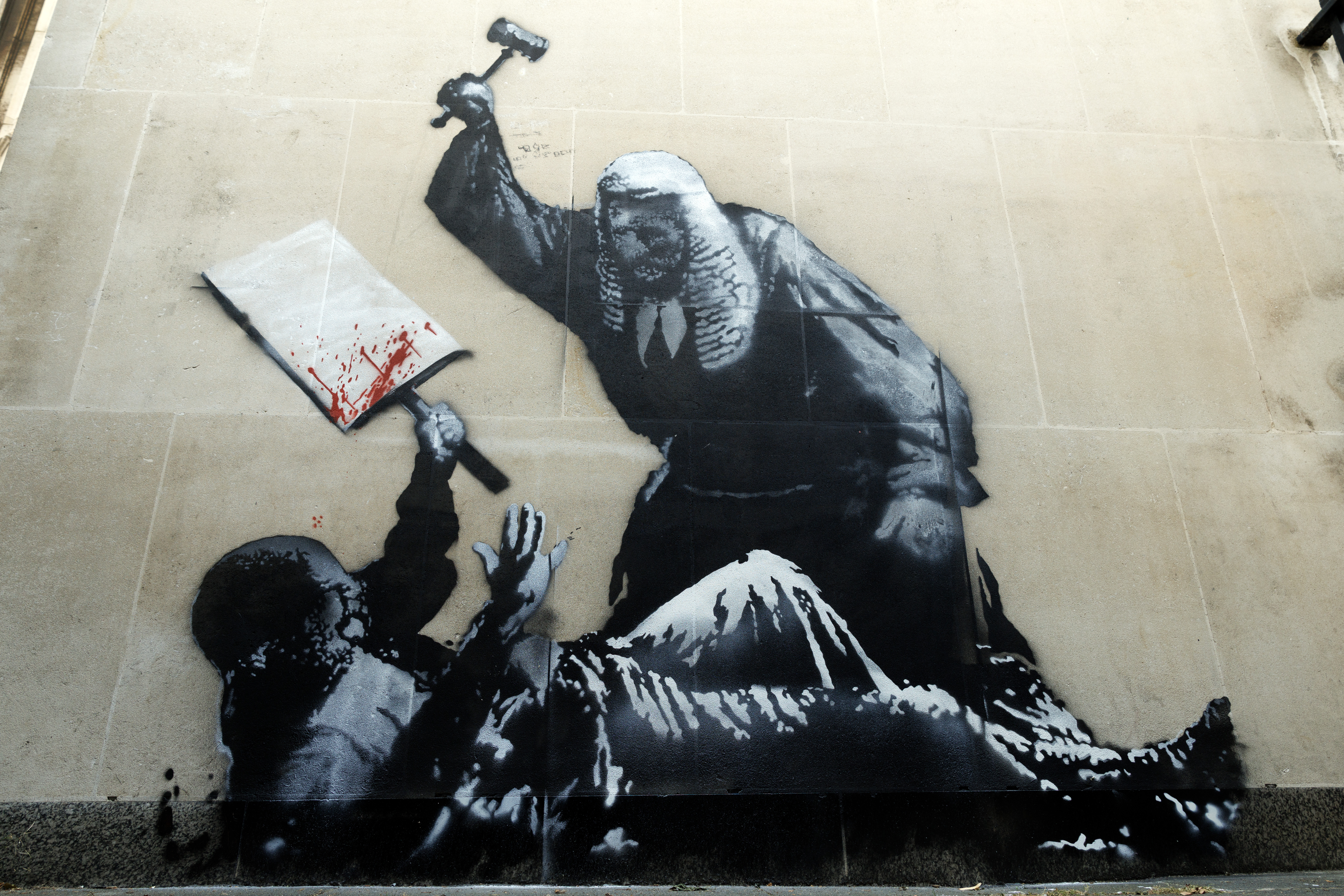 A new Banksy mural is scrubbed from London wall