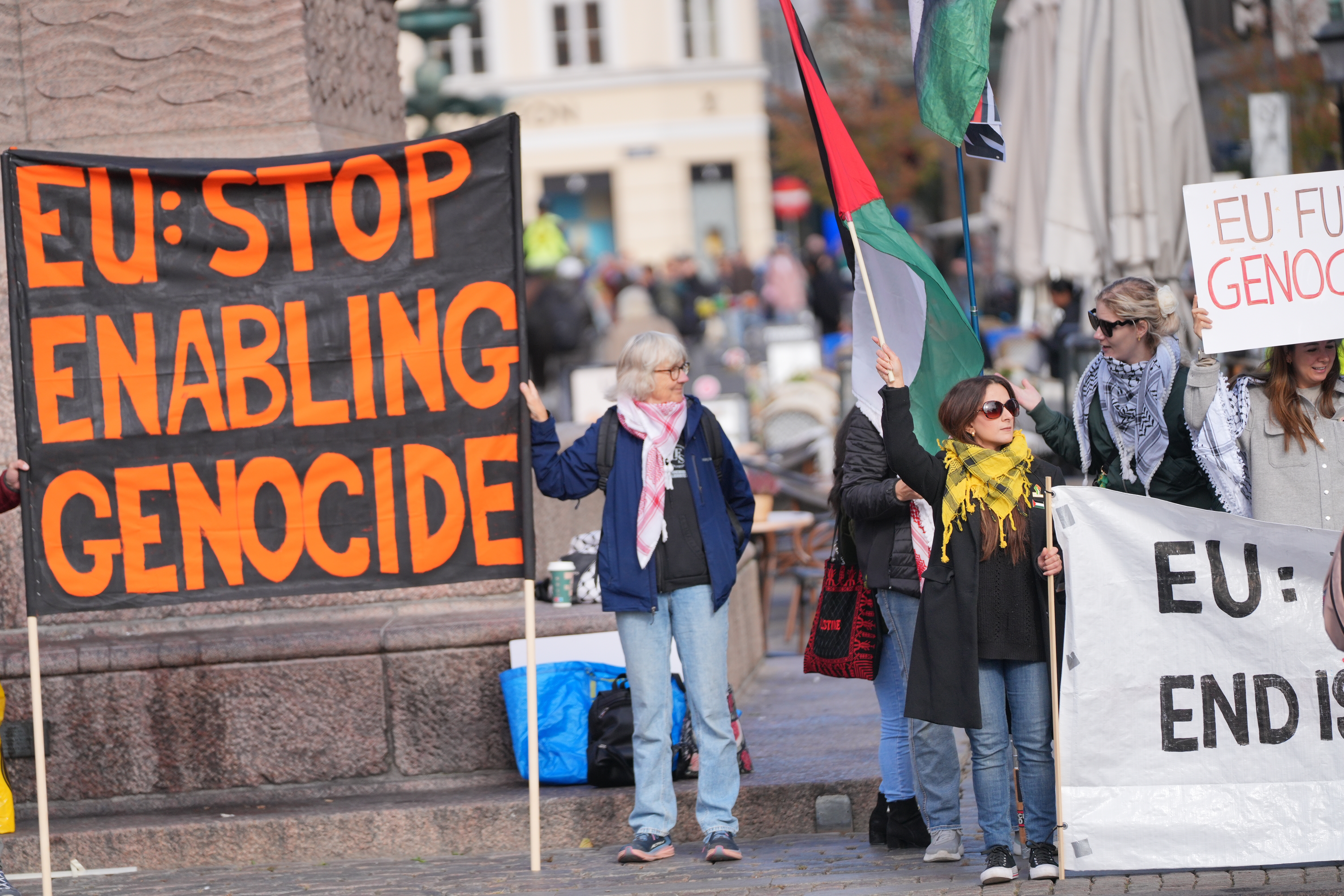 Pro-Palestine protest amid the informal meeting of the EU Heads of State in Copenhagen