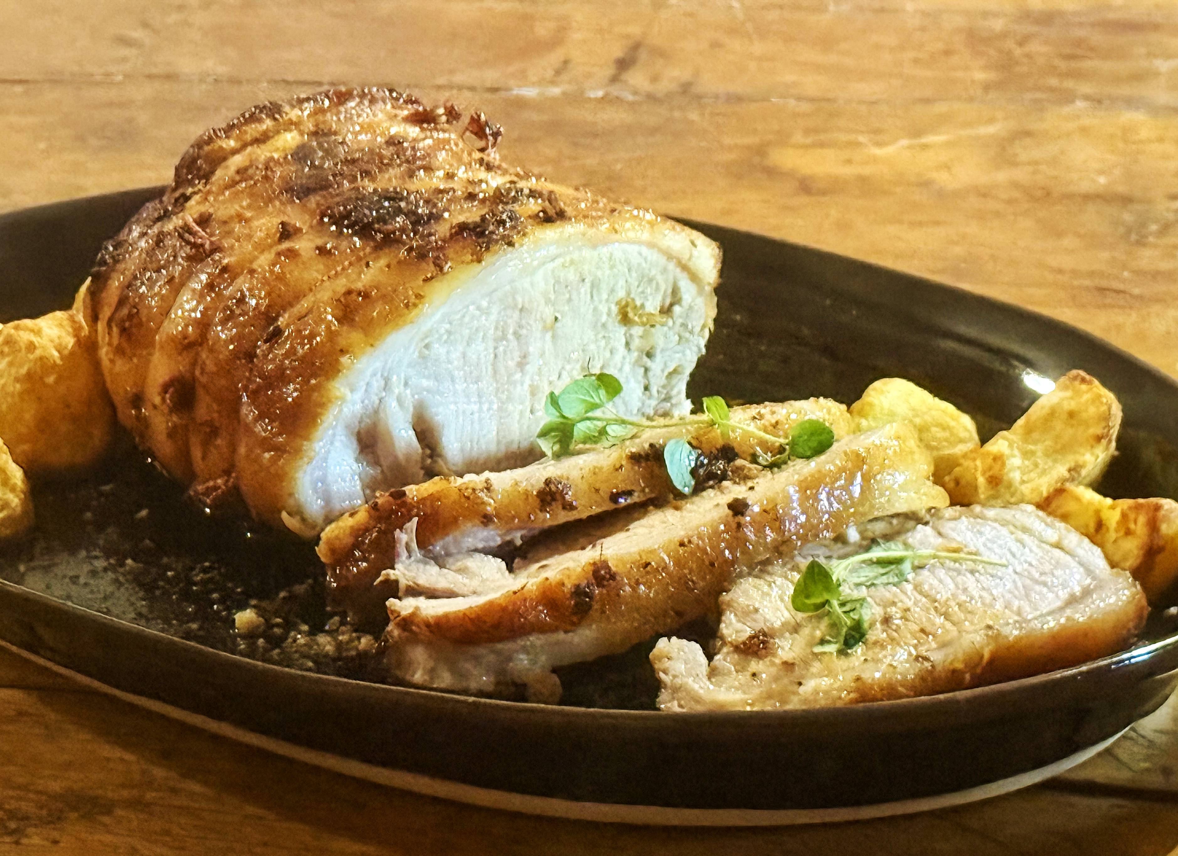 AirFryday: Pork sirloin roasted in an air fryer with ginger-garlic butter